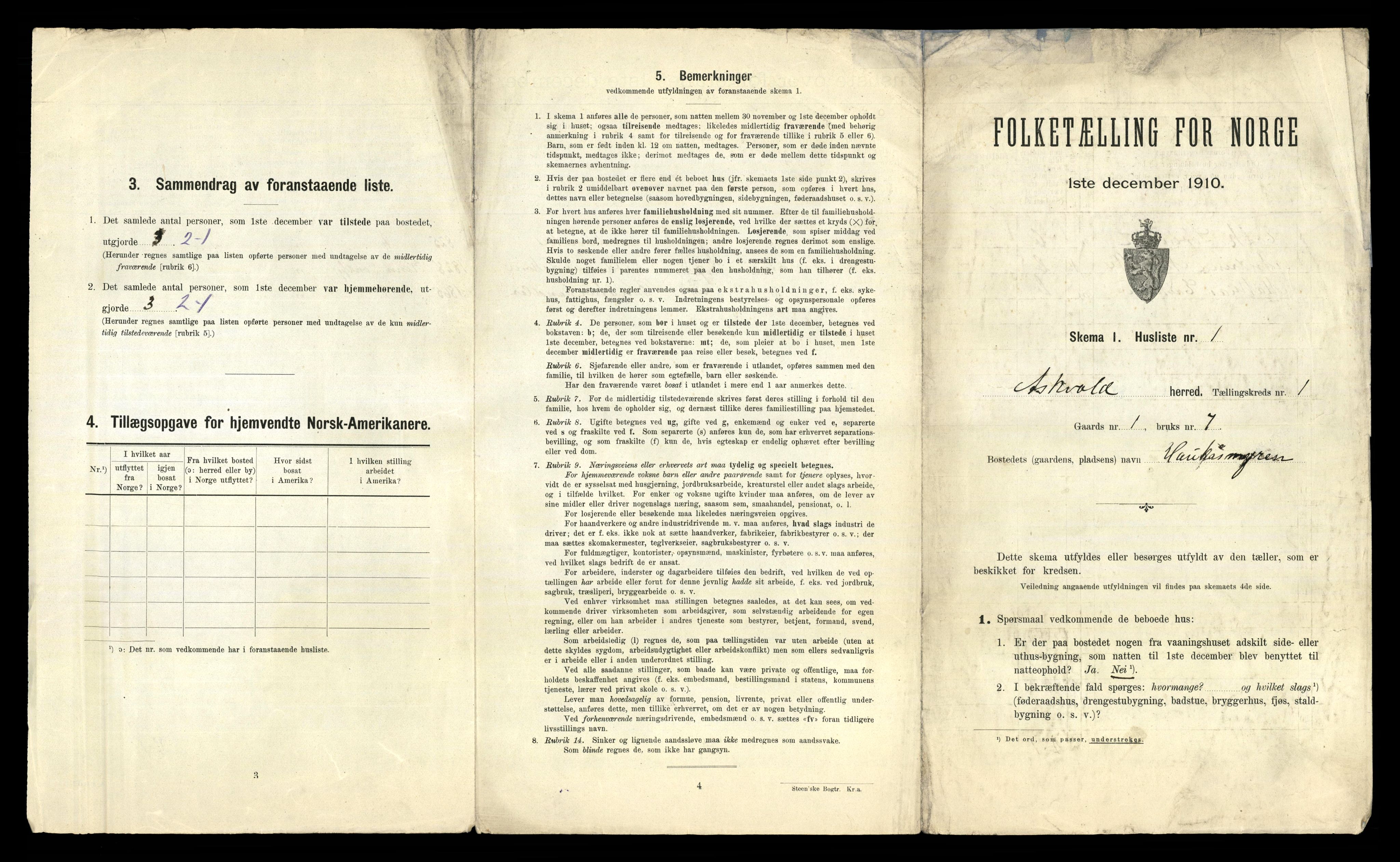RA, 1910 census for Askvoll, 1910, p. 55