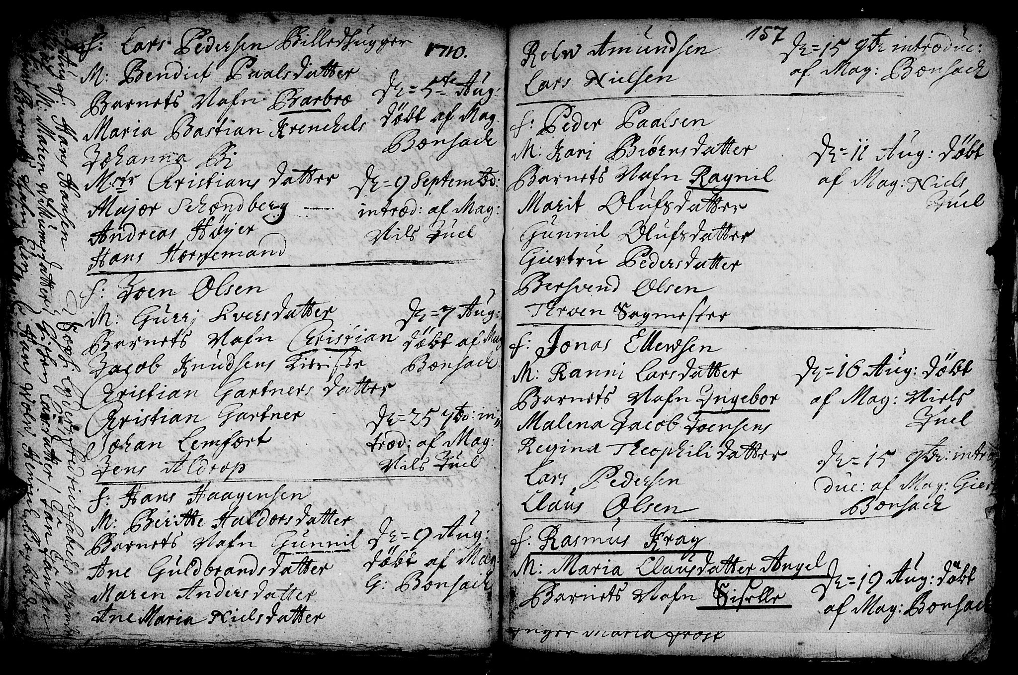 Ministerialprotokoller, klokkerbøker og fødselsregistre - Sør-Trøndelag, AV/SAT-A-1456/601/L0034: Parish register (official) no. 601A02, 1702-1714, p. 157