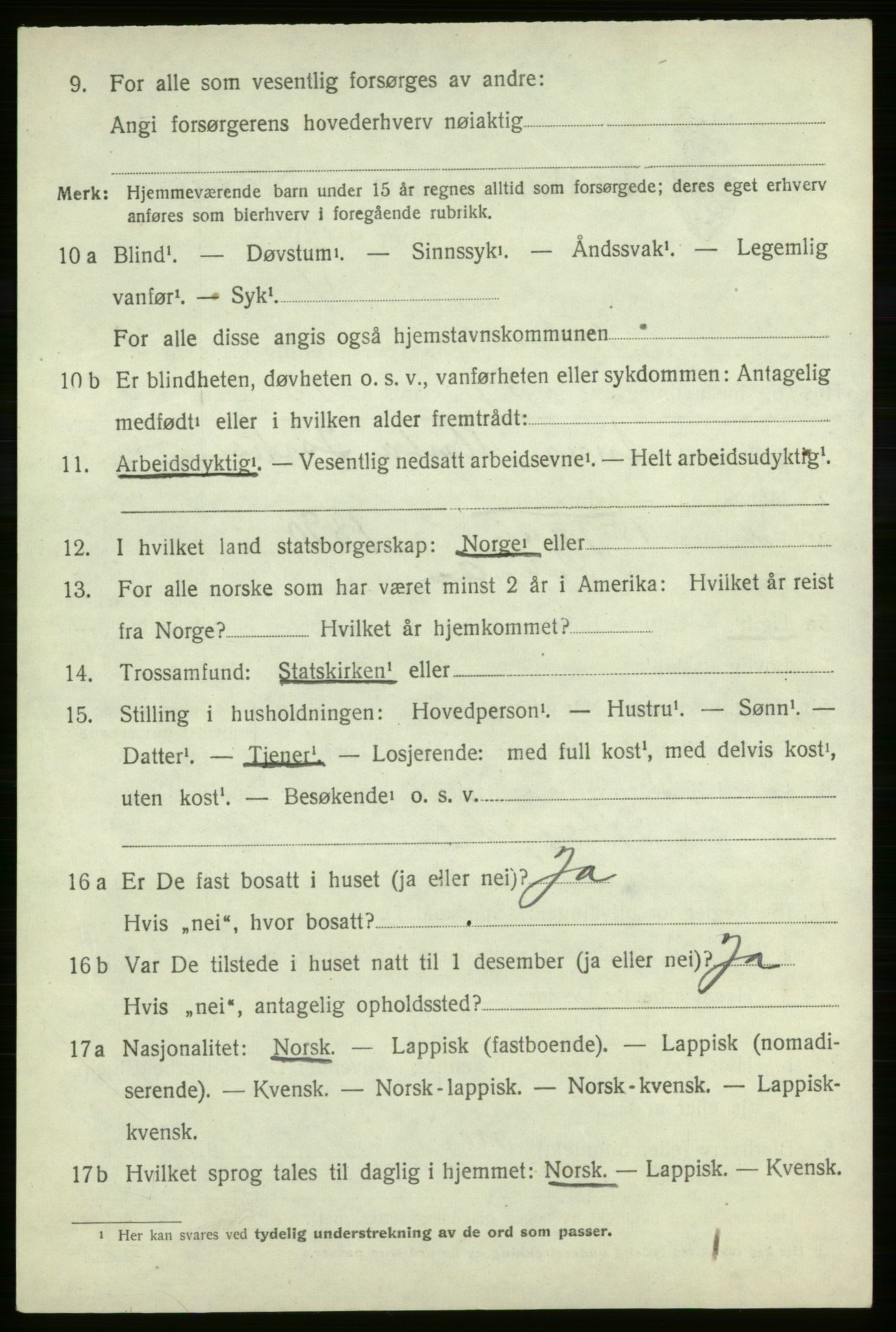 SATØ, 1920 census for Talvik, 1920, p. 3261