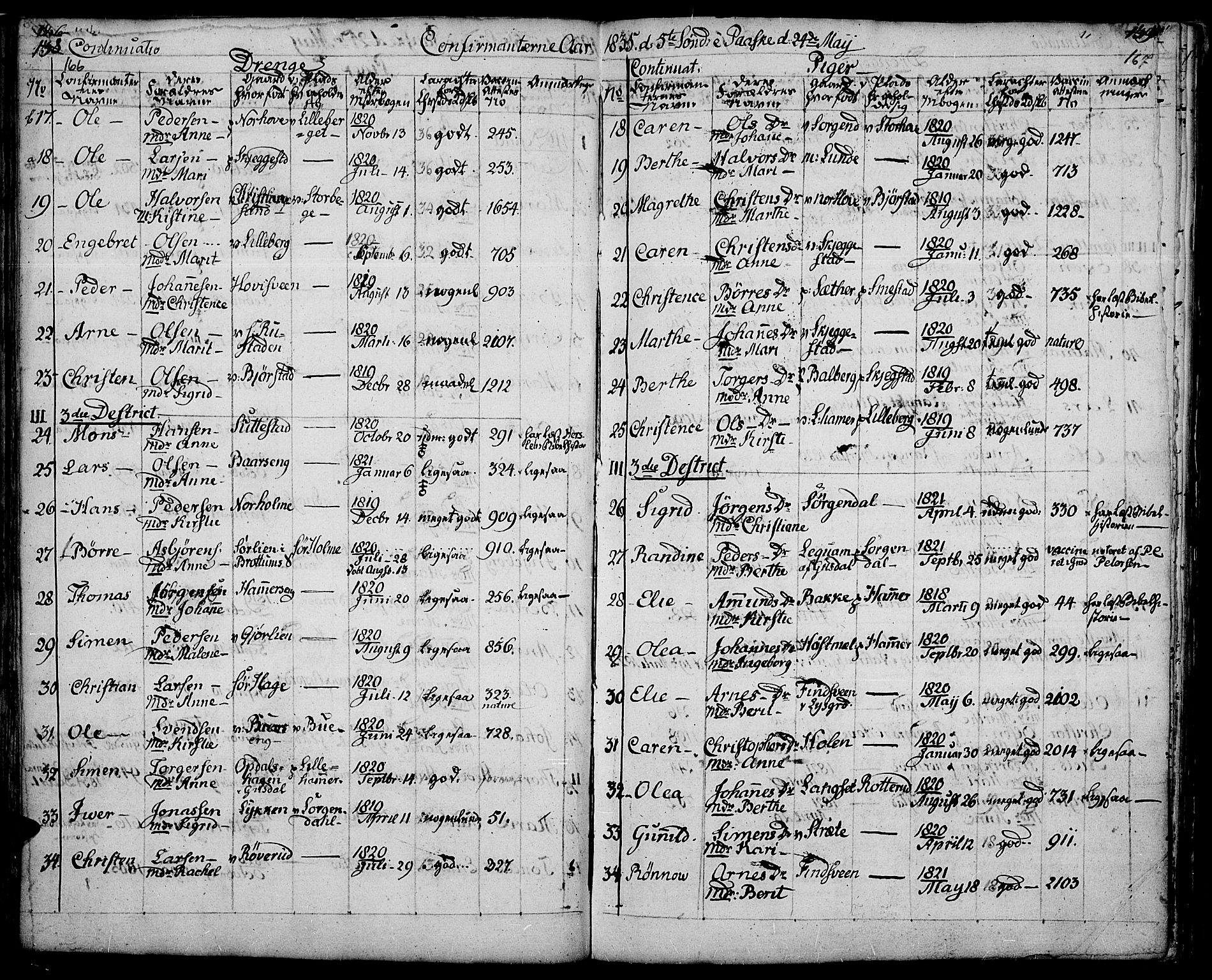 Fåberg prestekontor, AV/SAH-PREST-086/H/Ha/Haa/L0004: Parish register (official) no. 4, 1833-1837, p. 166-167