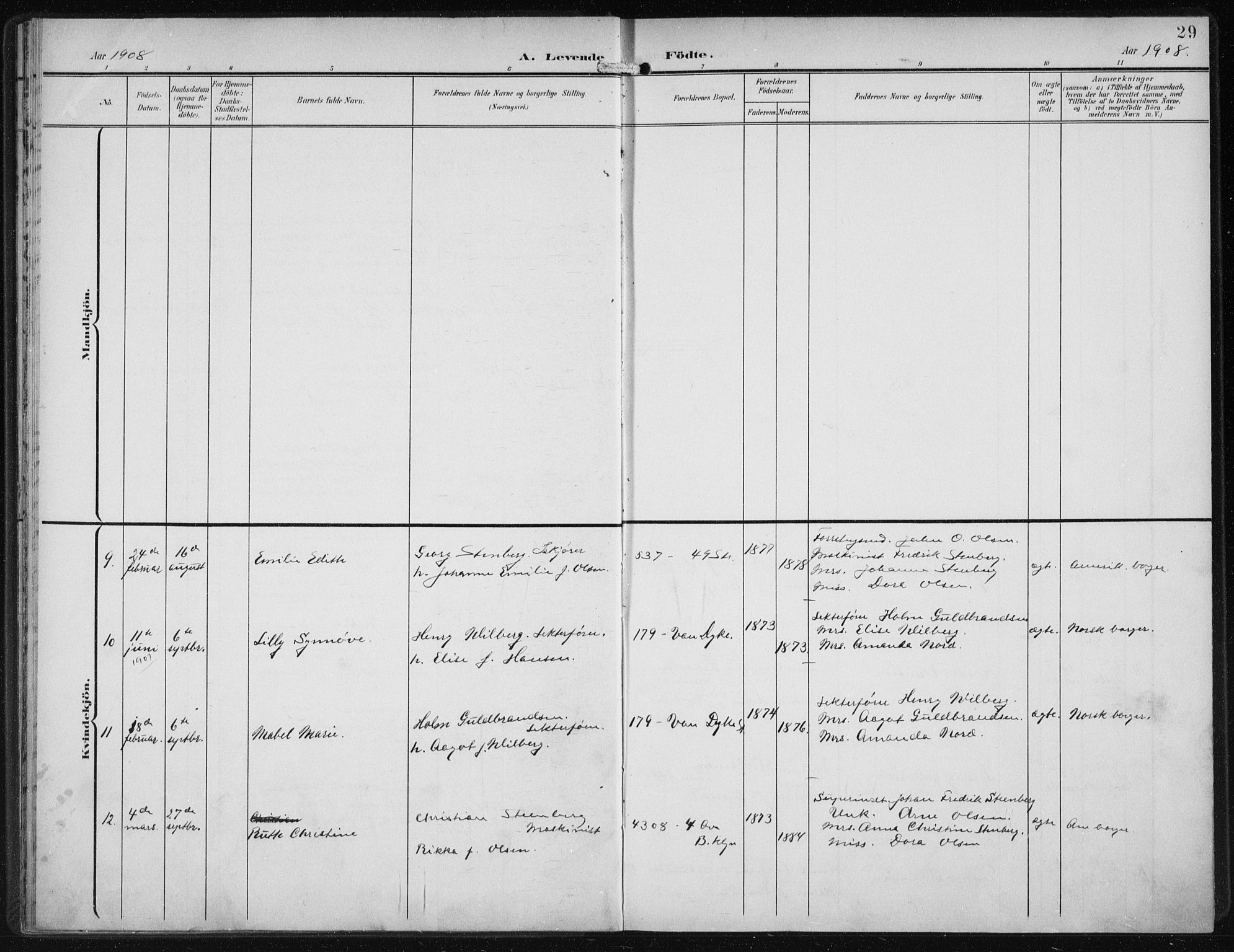 Den norske sjømannsmisjon i utlandet/New York, SAB/SAB/PA-0110/H/Ha/L0005: Parish register (official) no. A 5, 1902-1908, p. 29