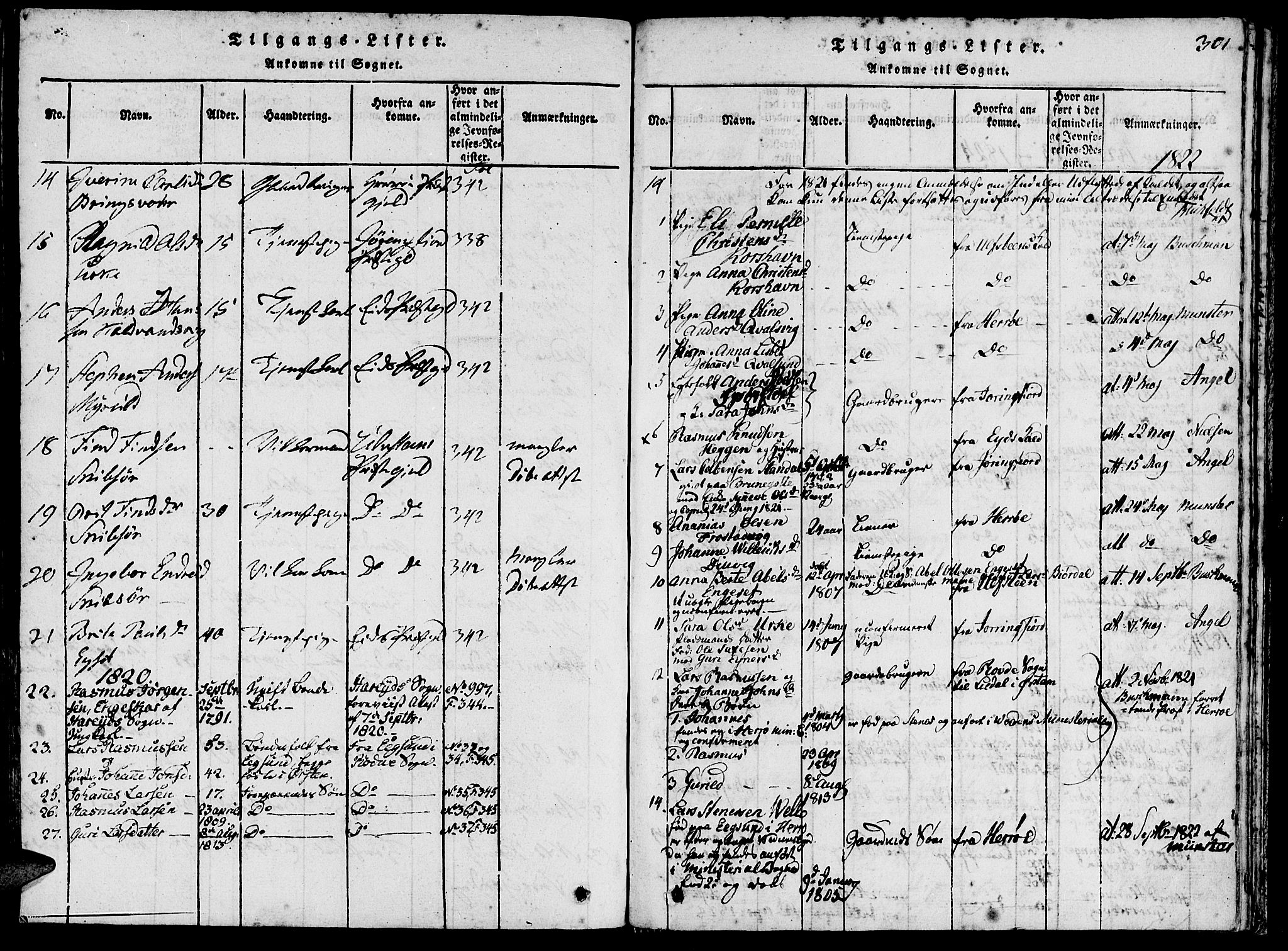 Ministerialprotokoller, klokkerbøker og fødselsregistre - Møre og Romsdal, AV/SAT-A-1454/511/L0138: Parish register (official) no. 511A05, 1817-1832, p. 301