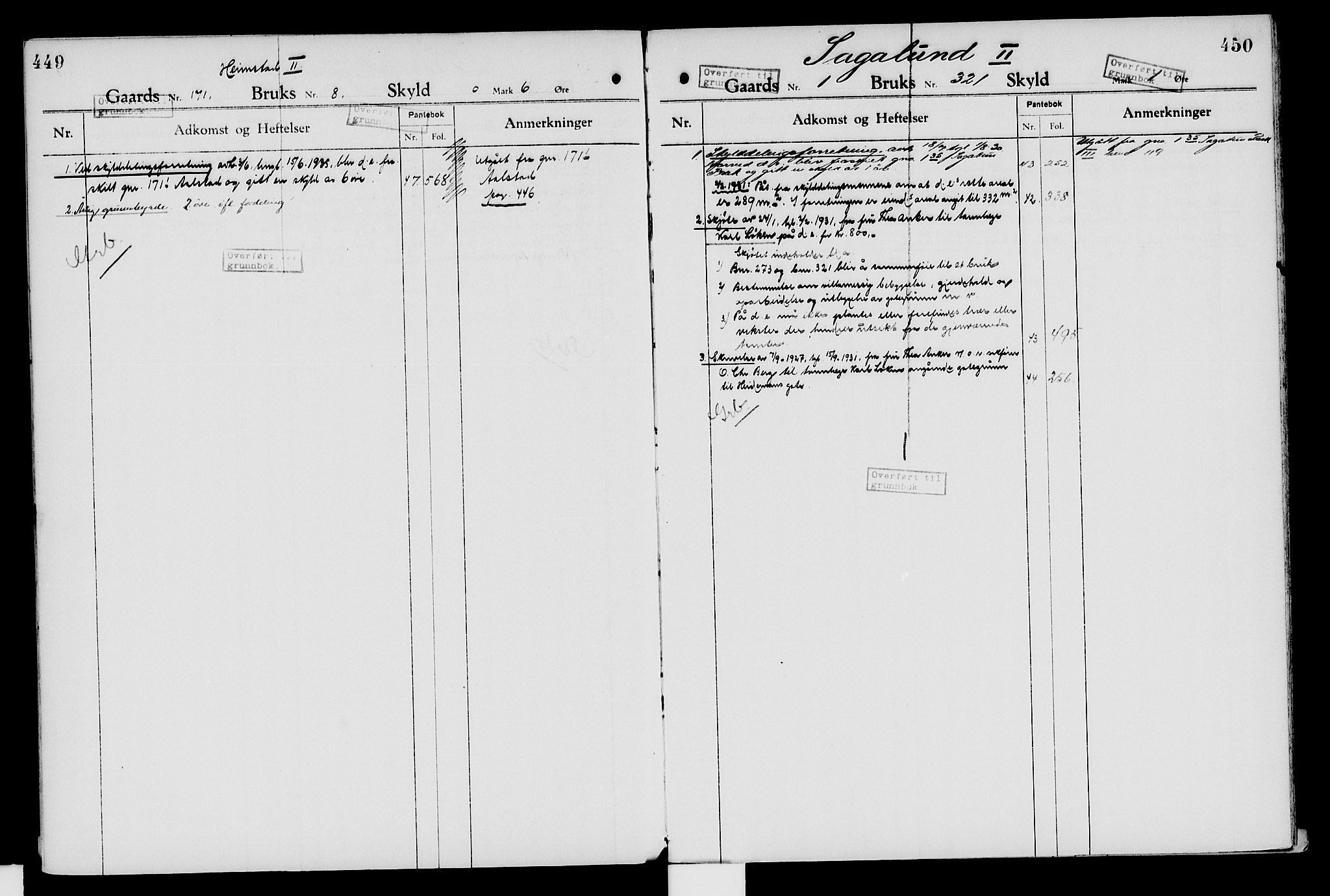 Nord-Hedmark sorenskriveri, SAH/TING-012/H/Ha/Had/Hade/L0007: Mortgage register no. 4.7, 1924-1940, p. 449-450