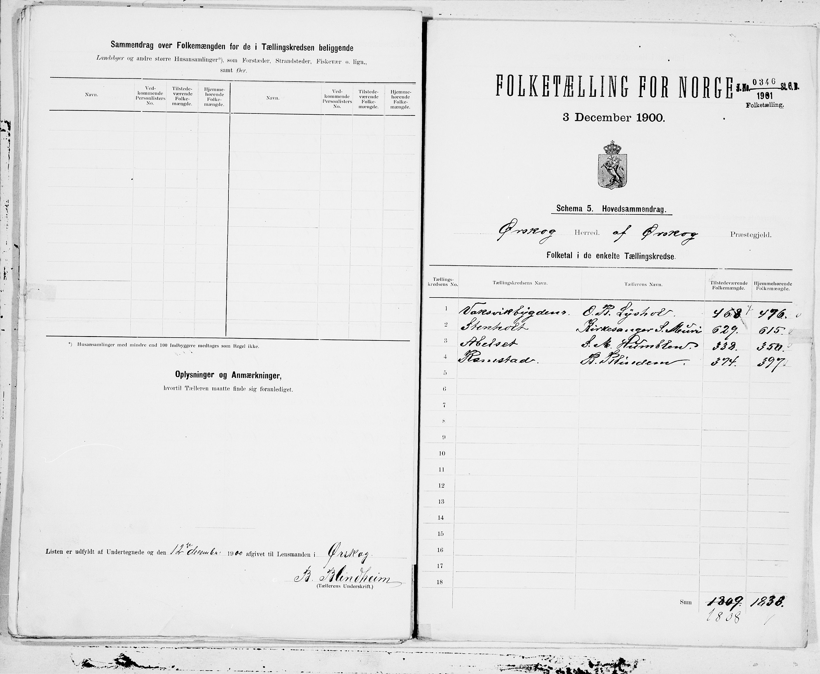 SAT, 1900 census for Ørskog, 1900, p. 12