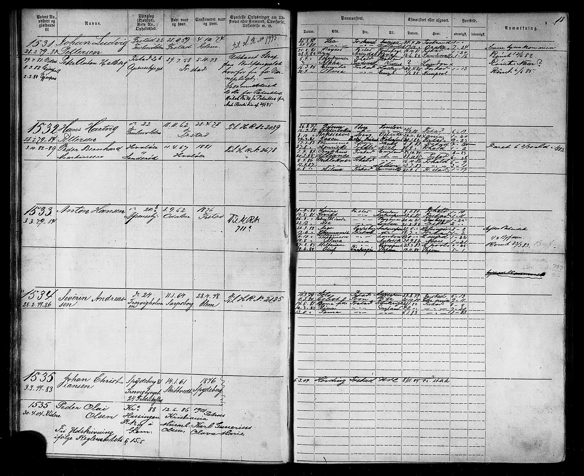 Fredrikstad mønstringskontor, AV/SAO-A-10569b/F/Fc/Fca/L0004: Annotasjonsrulle, 1885-1893, p. 20