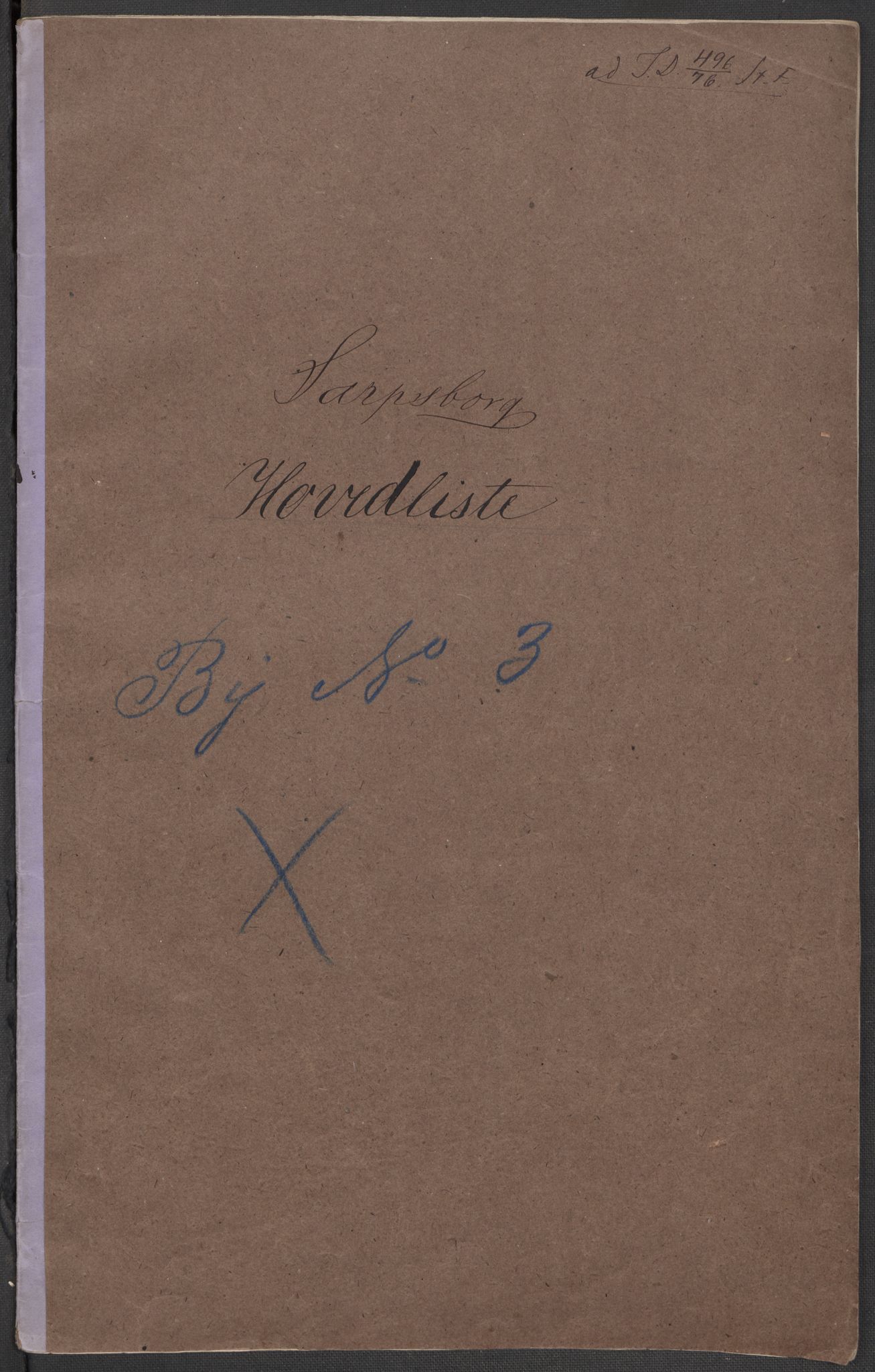 RA, 1875 census for 0102P Sarpsborg, 1875, p. 1