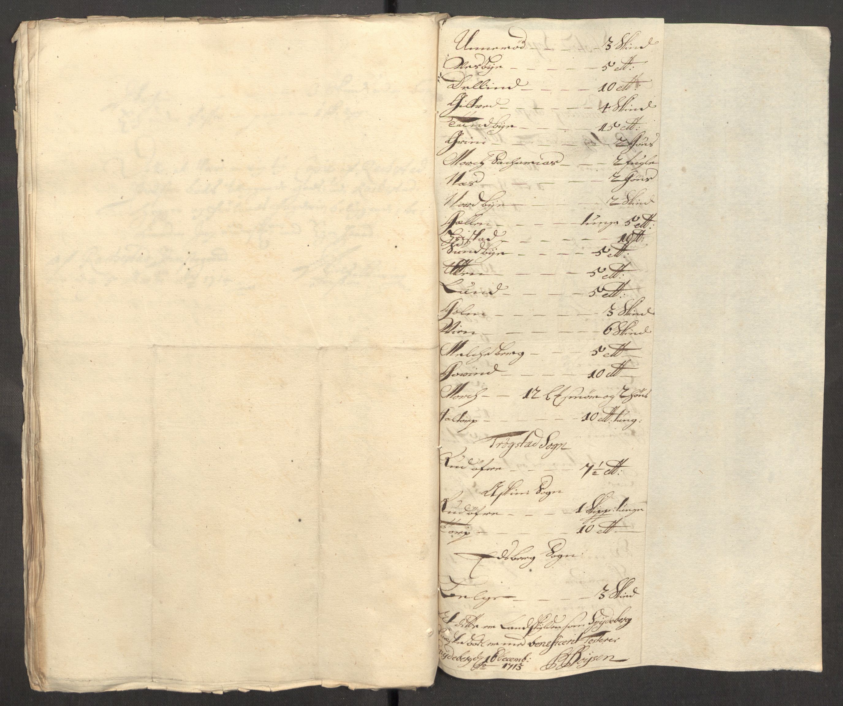 Rentekammeret inntil 1814, Reviderte regnskaper, Fogderegnskap, RA/EA-4092/R07/L0307: Fogderegnskap Rakkestad, Heggen og Frøland, 1713, p. 185