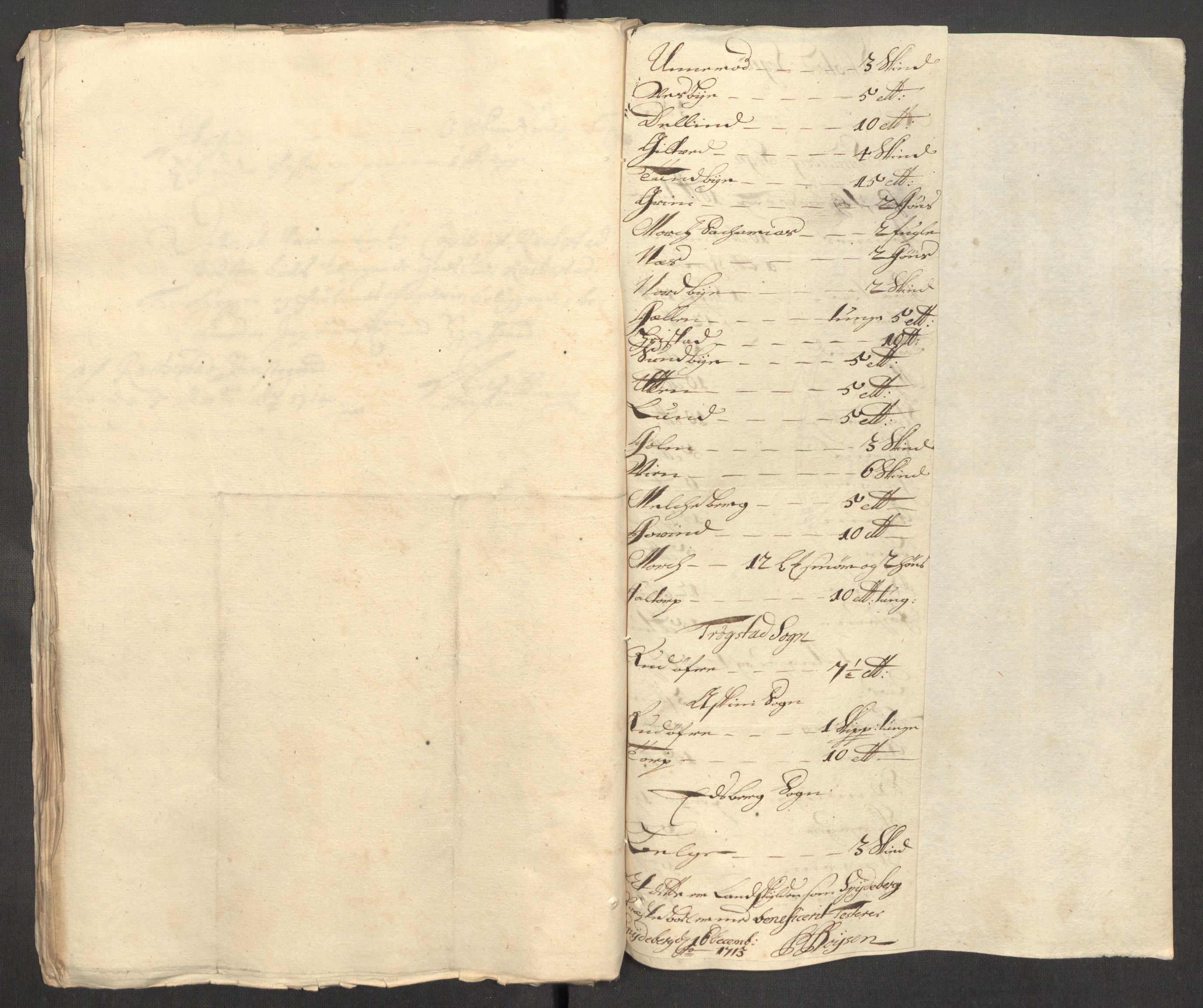 Rentekammeret inntil 1814, Reviderte regnskaper, Fogderegnskap, AV/RA-EA-4092/R07/L0307: Fogderegnskap Rakkestad, Heggen og Frøland, 1713, p. 185