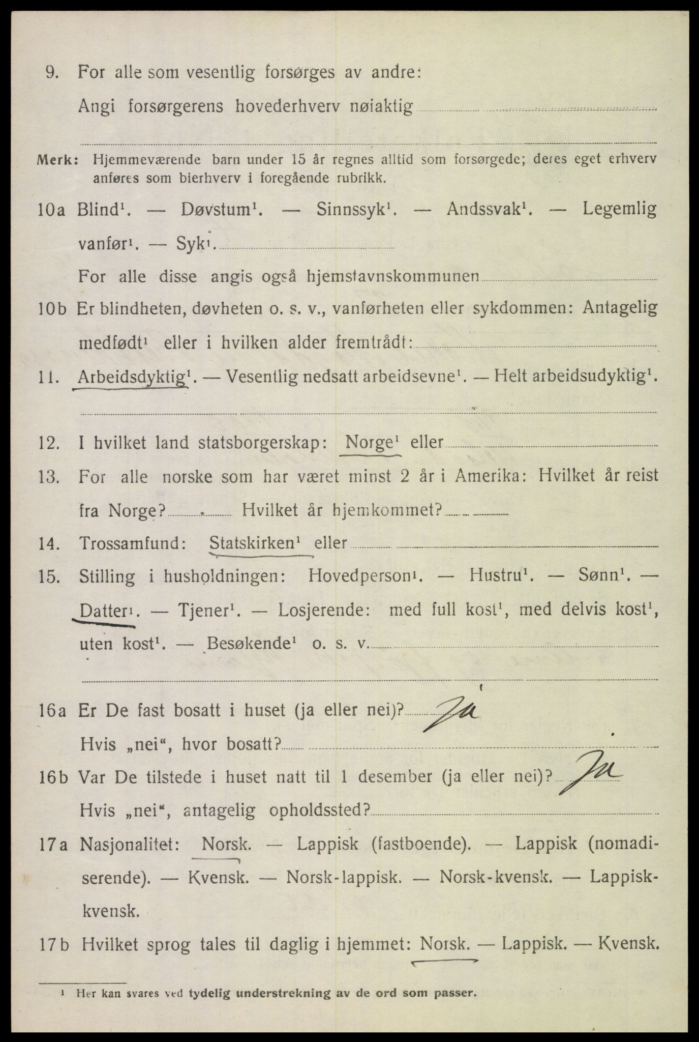 SAT, 1920 census for Lødingen, 1920, p. 5974