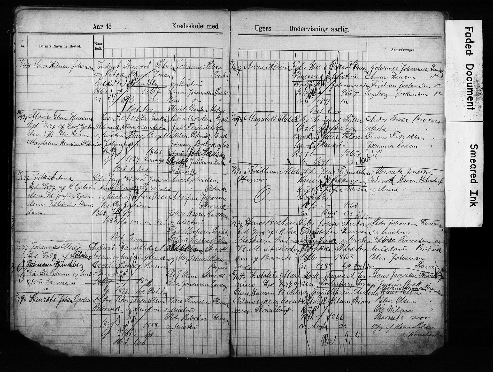 Lyngen sokneprestembete, AV/SATØ-S-1289/H/Ha/L0052/0001: Baptism register no. 52.1, 1895-1914