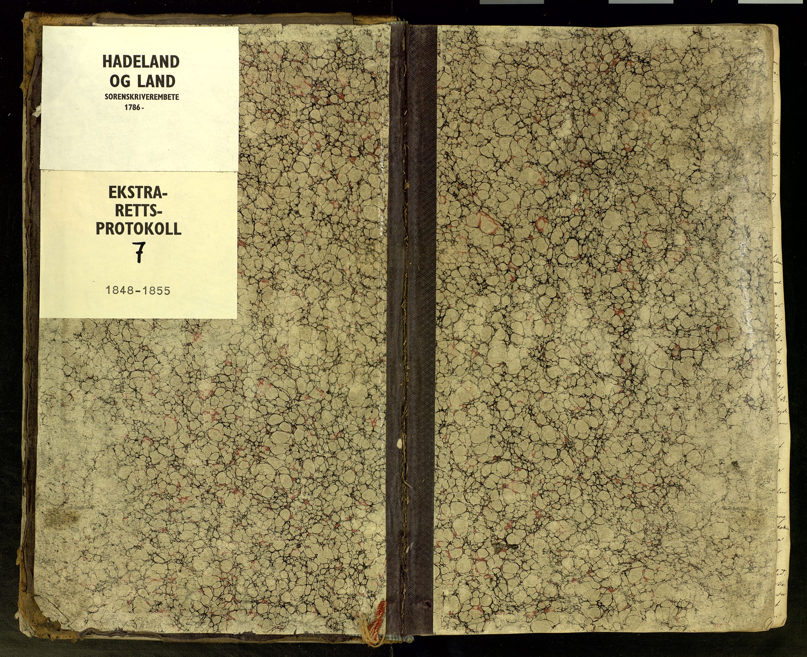 Hadeland og Land tingrett, AV/SAH-TING-010/G/Gc/L0007: Ekstrarettsprotokoll, 1848-1855