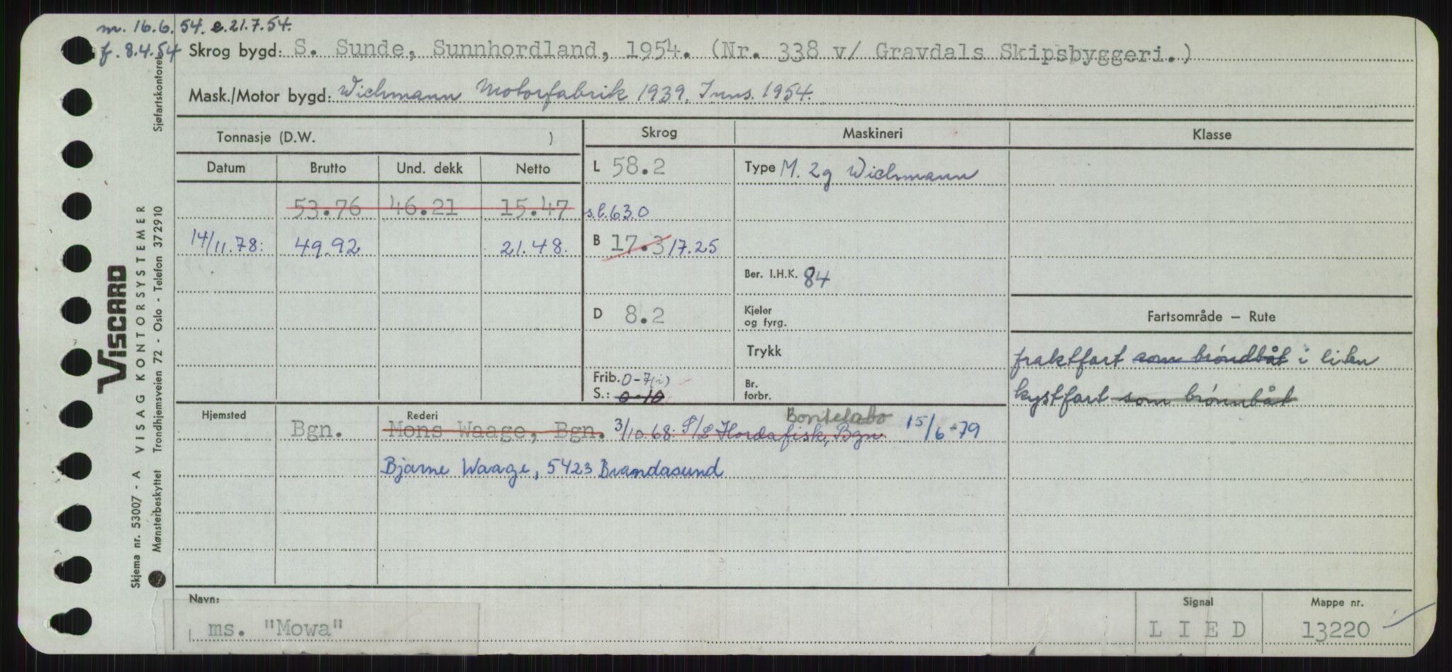 Sjøfartsdirektoratet med forløpere, Skipsmålingen, RA/S-1627/H/Ha/L0004/0001: Fartøy, Mas-R / Fartøy, Mas-Odd, p. 291