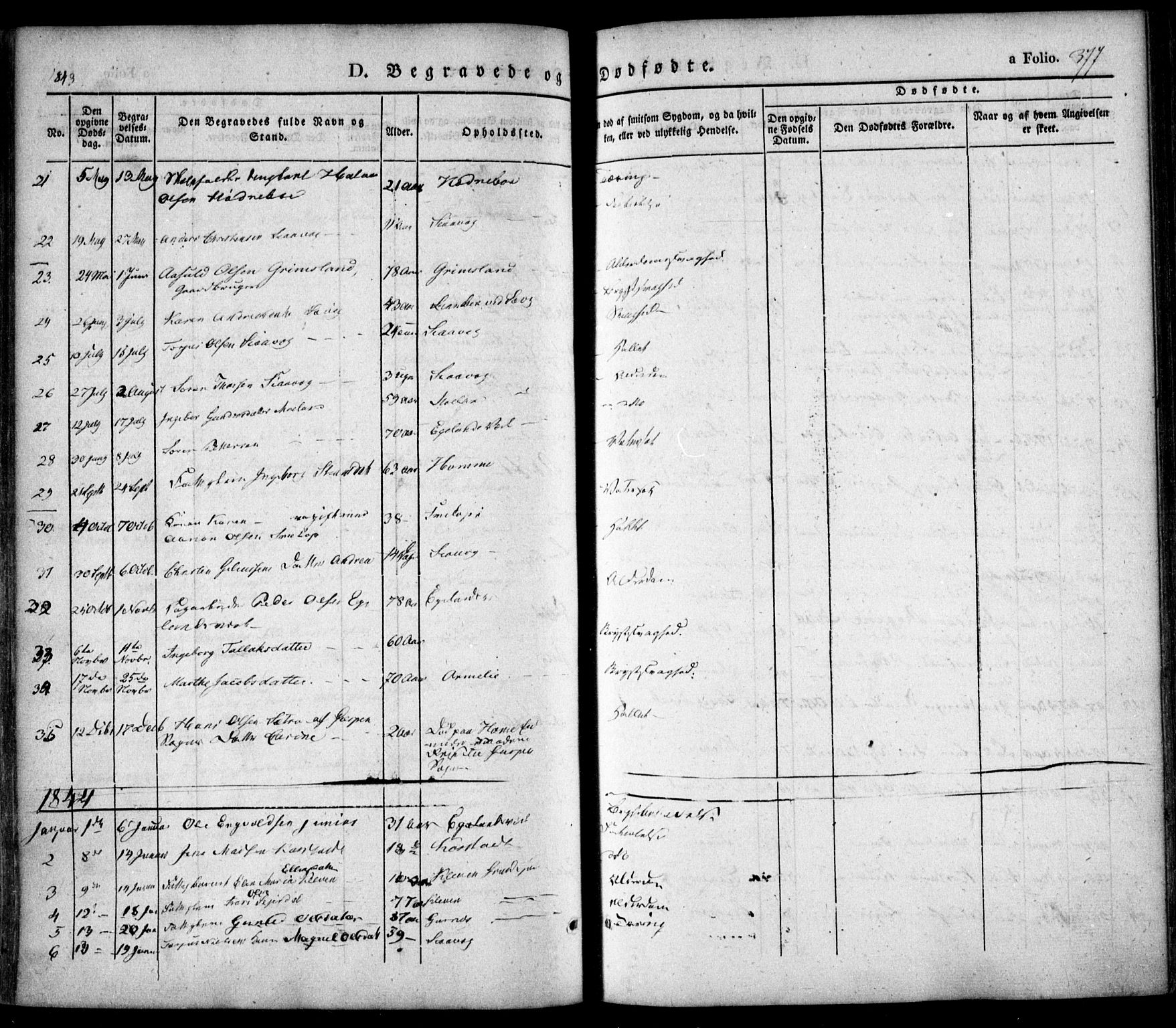 Søndeled sokneprestkontor, SAK/1111-0038/F/Fa/L0002: Parish register (official) no. A 2, 1839-1860, p. 377