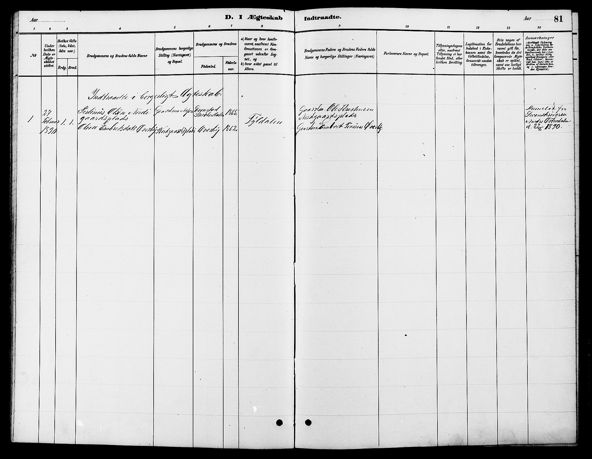 Tynset prestekontor, SAH/PREST-058/H/Ha/Hab/L0007: Parish register (copy) no. 7, 1880-1901, p. 81