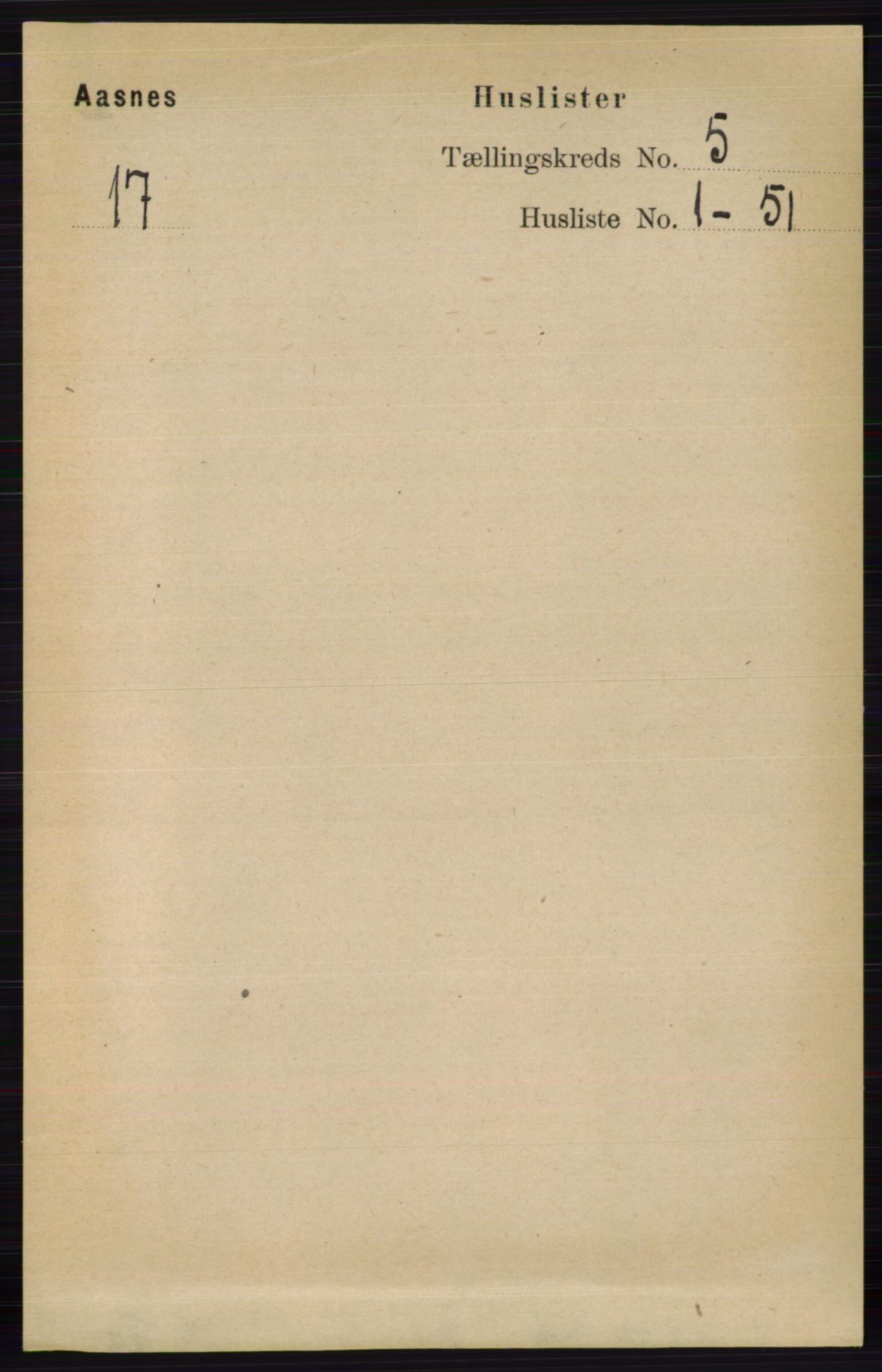 RA, 1891 census for 0425 Åsnes, 1891, p. 2374