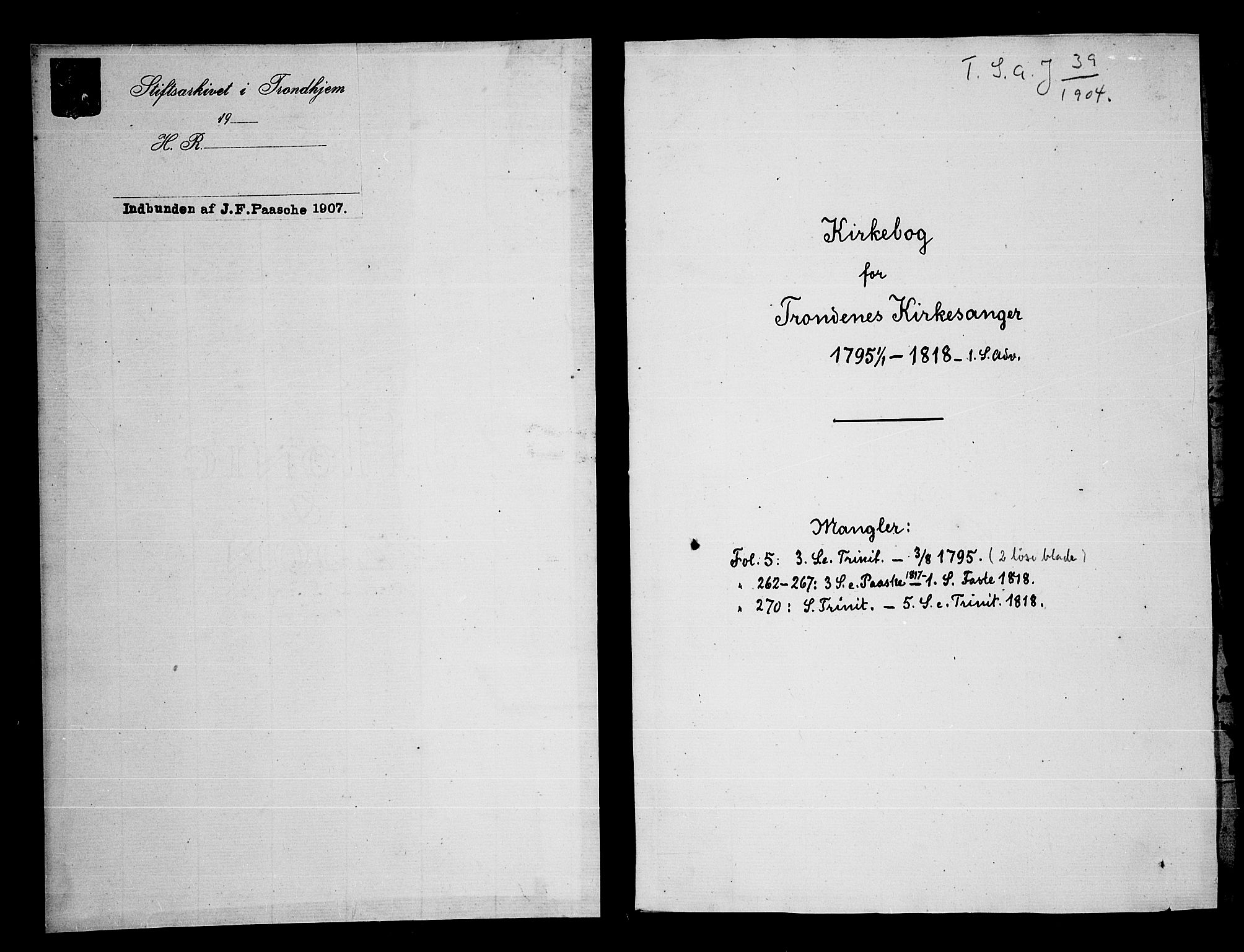 Trondenes sokneprestkontor, SATØ/S-1319/H/Hb/L0002klokker: Parish register (copy) no. 2, 1795-1818