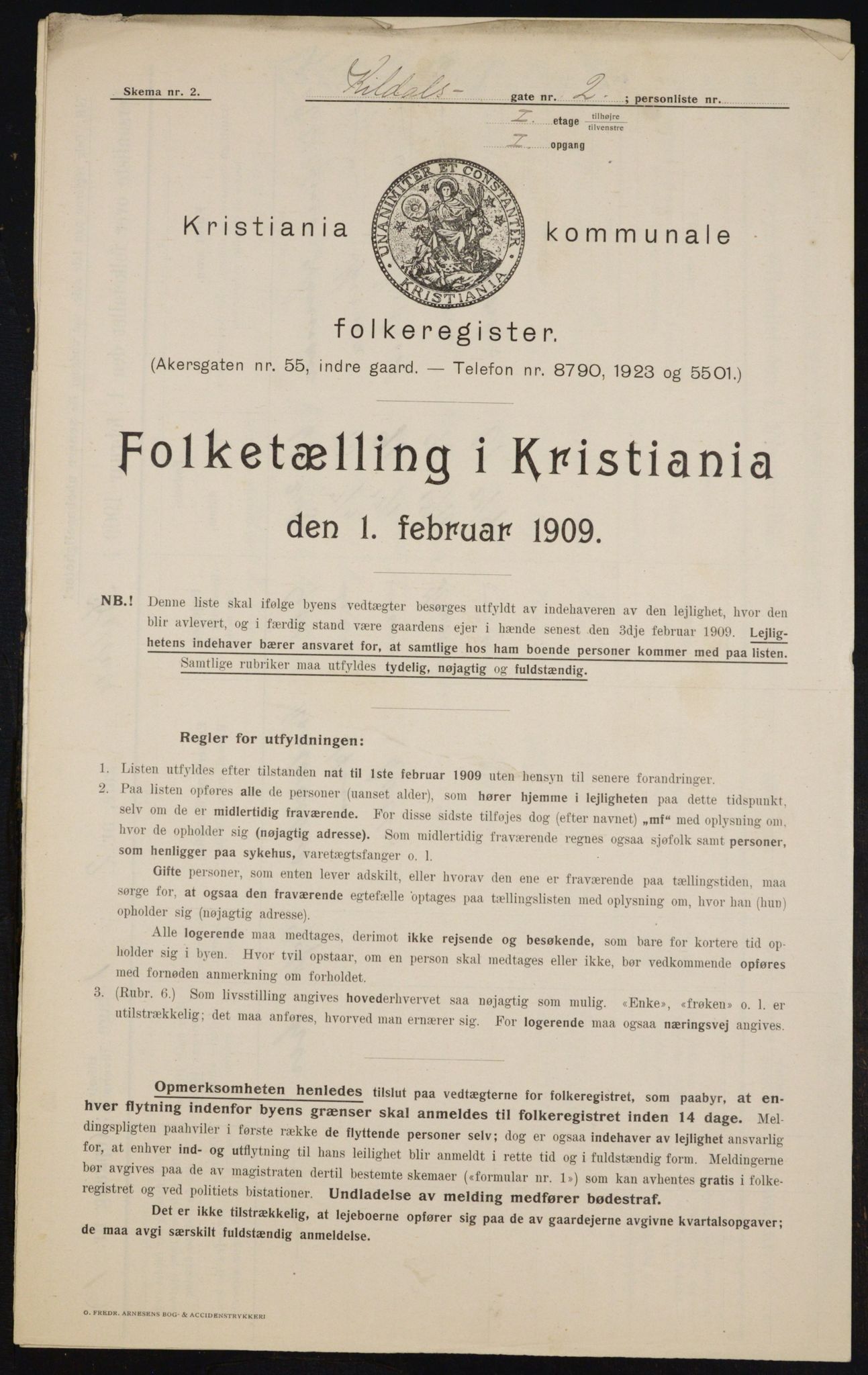 OBA, Municipal Census 1909 for Kristiania, 1909, p. 68554