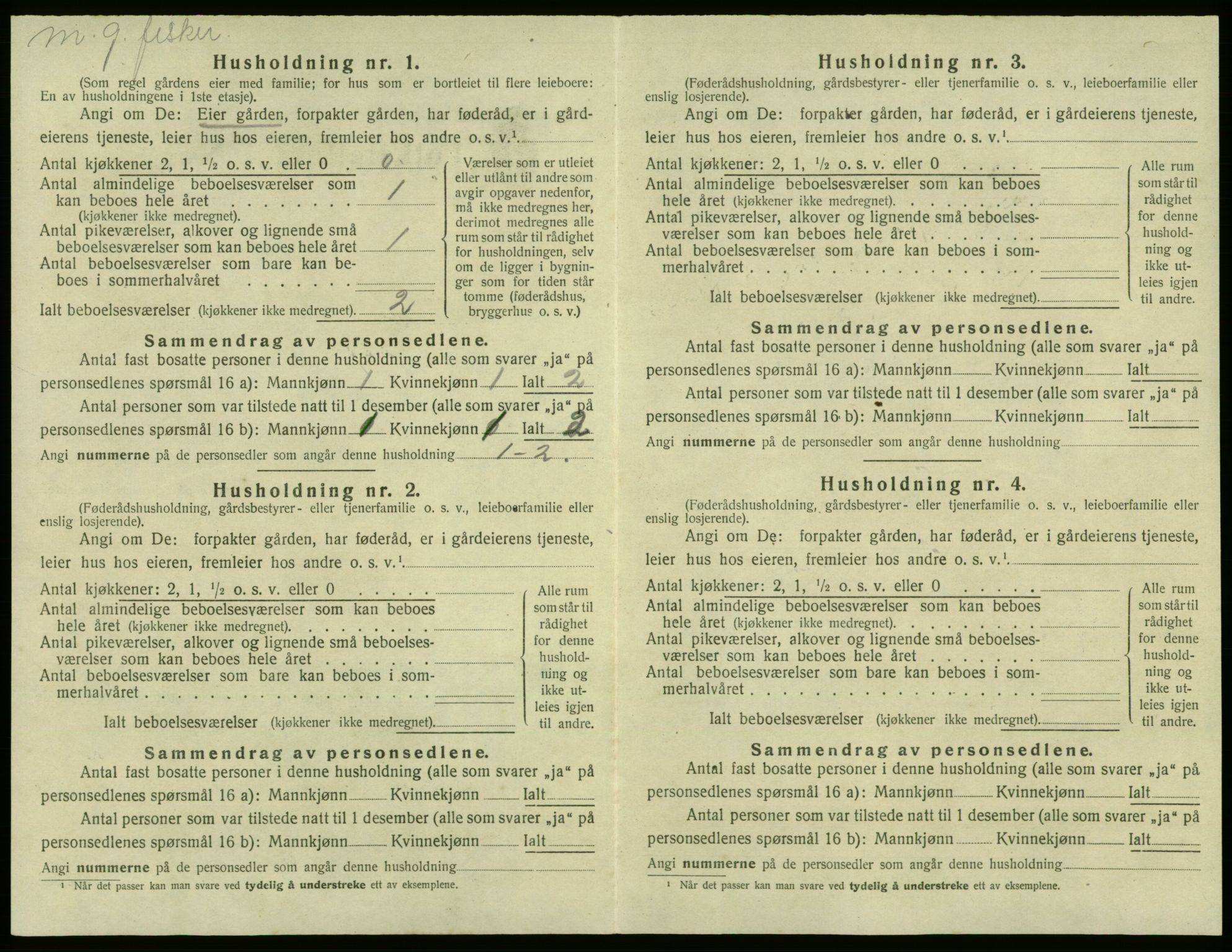 SAB, 1920 census for Sund, 1920, p. 844