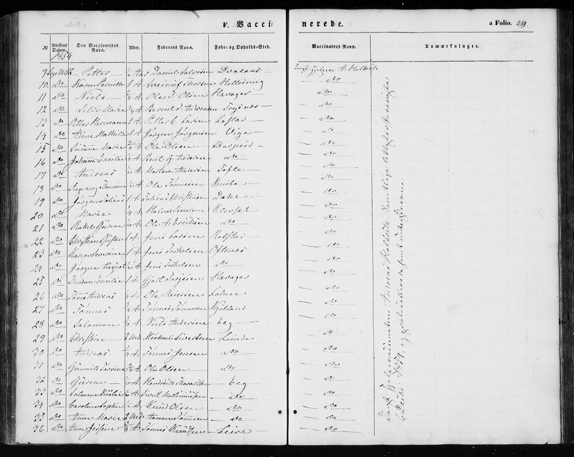 Søgne sokneprestkontor, AV/SAK-1111-0037/F/Fa/Fab/L0010: Parish register (official) no. A 10, 1853-1869, p. 259