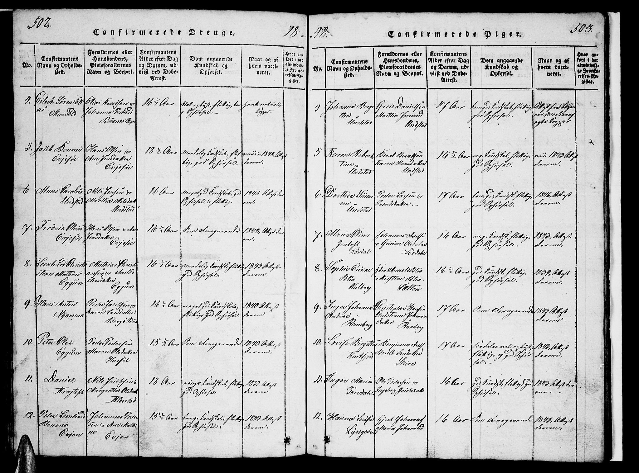 Ministerialprotokoller, klokkerbøker og fødselsregistre - Nordland, AV/SAT-A-1459/880/L1139: Parish register (copy) no. 880C01, 1836-1857, p. 502-503