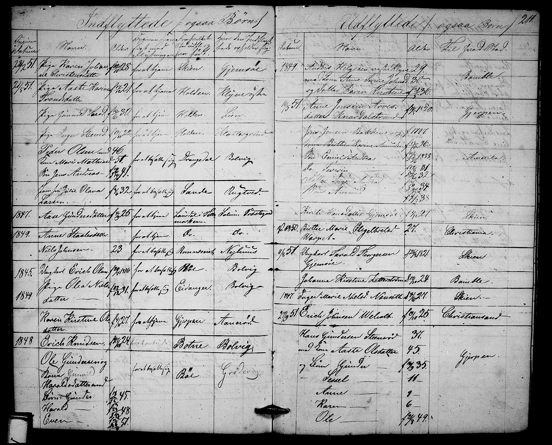 Solum kirkebøker, AV/SAKO-A-306/G/Ga/L0003: Parish register (copy) no. I 3, 1848-1859, p. 211