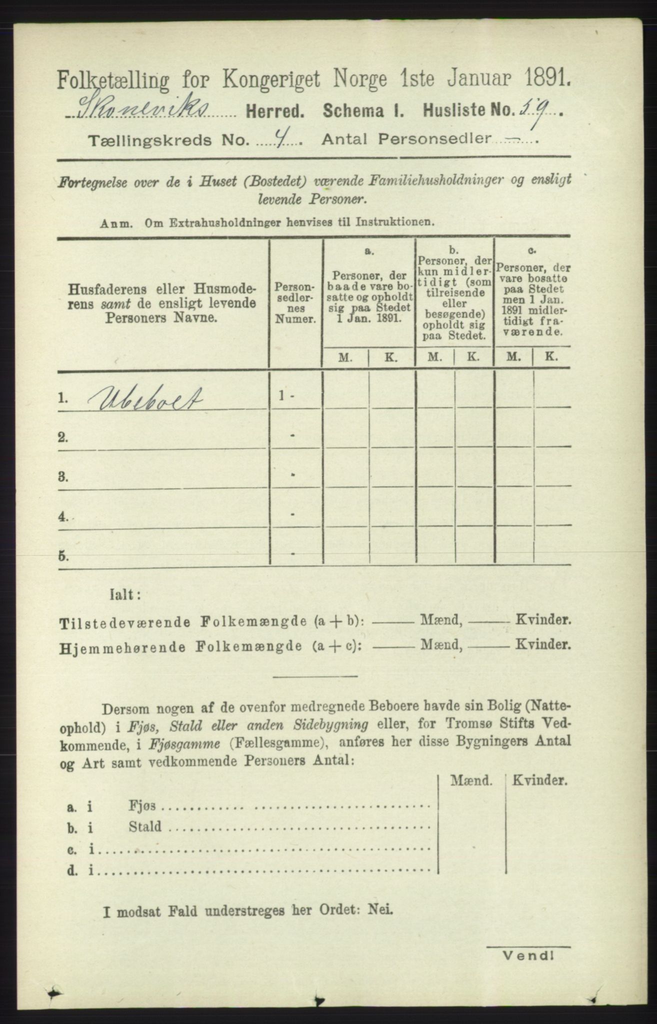 RA, 1891 census for 1212 Skånevik, 1891, p. 838