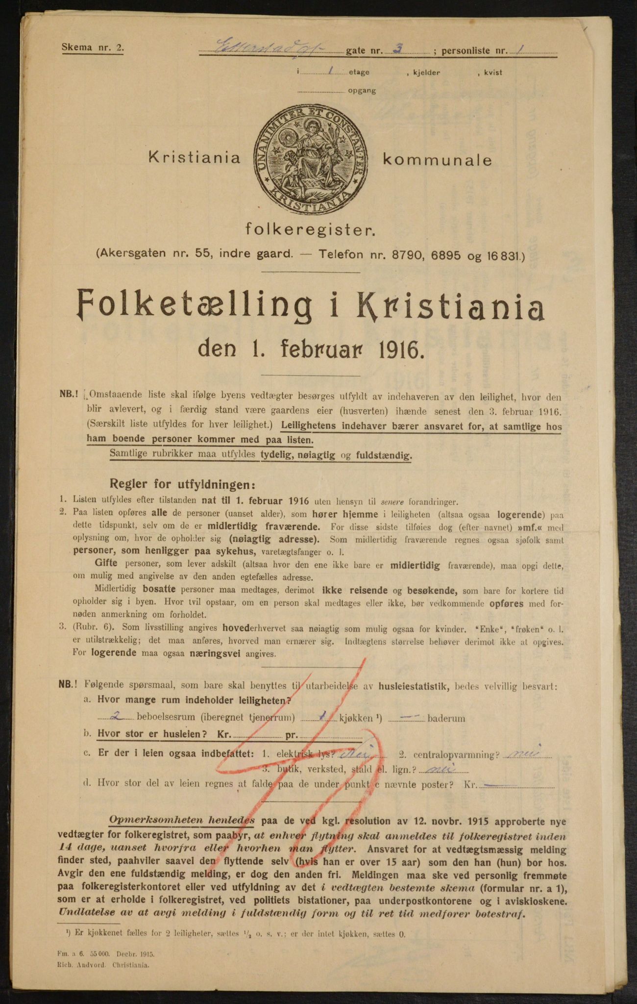 OBA, Municipal Census 1916 for Kristiania, 1916, p. 22722