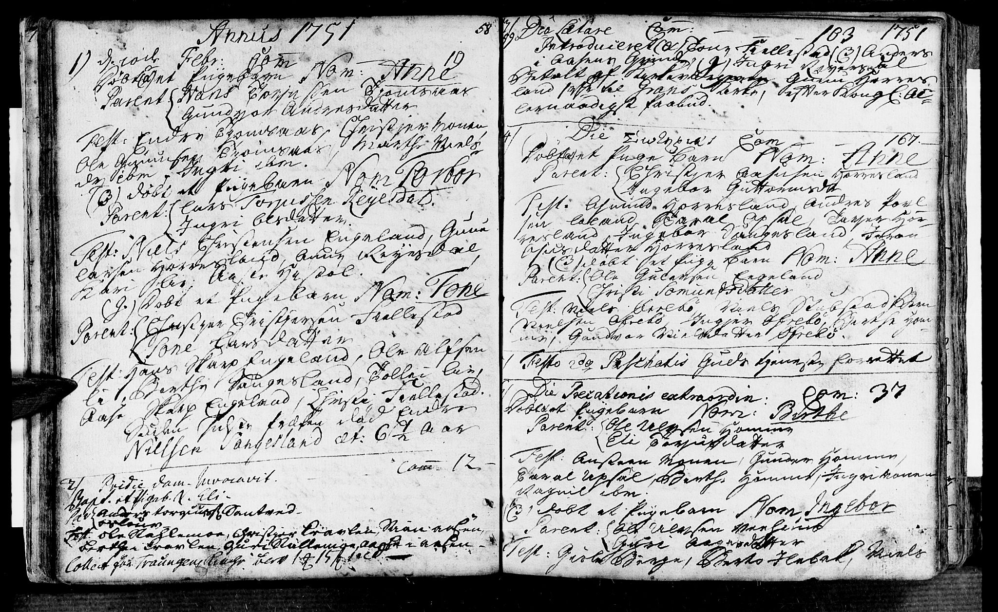 Vennesla sokneprestkontor, AV/SAK-1111-0045/Fa/Fac/L0001: Parish register (official) no. A 1, 1743-1784, p. 58-59