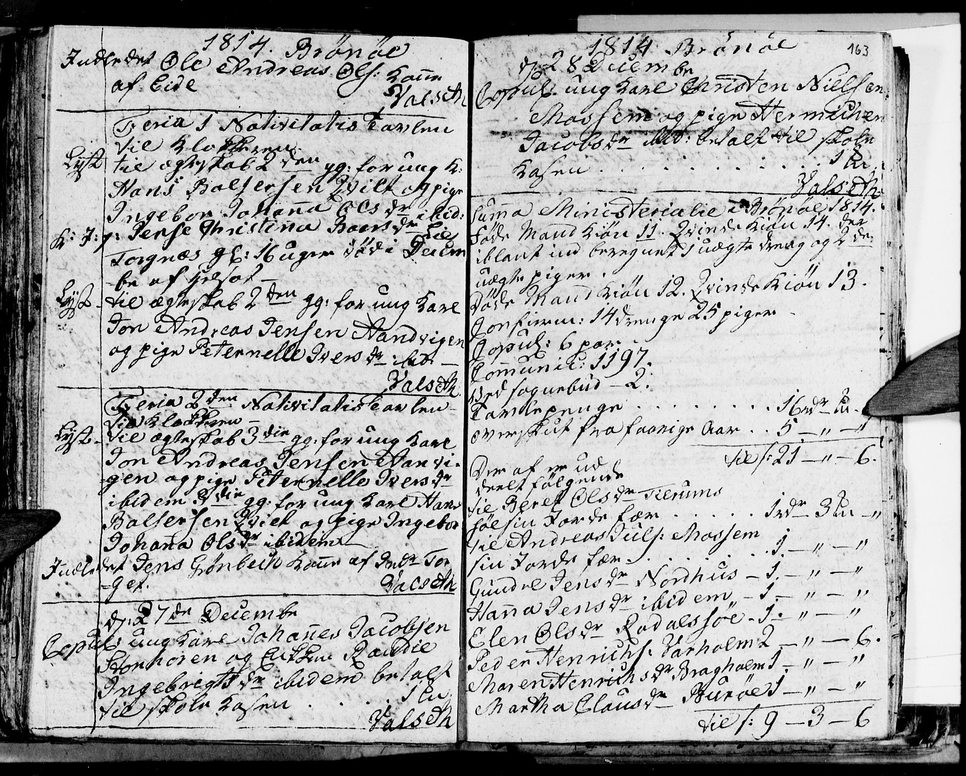 Ministerialprotokoller, klokkerbøker og fødselsregistre - Nordland, SAT/A-1459/813/L0209: Parish register (copy) no. 813C01, 1803-1821, p. 163