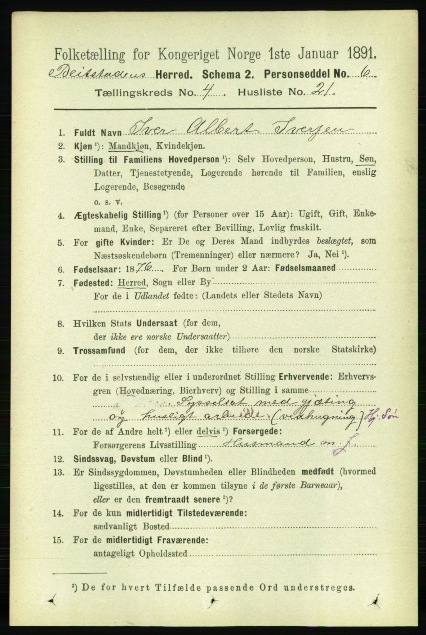 RA, 1891 census for 1727 Beitstad, 1891, p. 1125