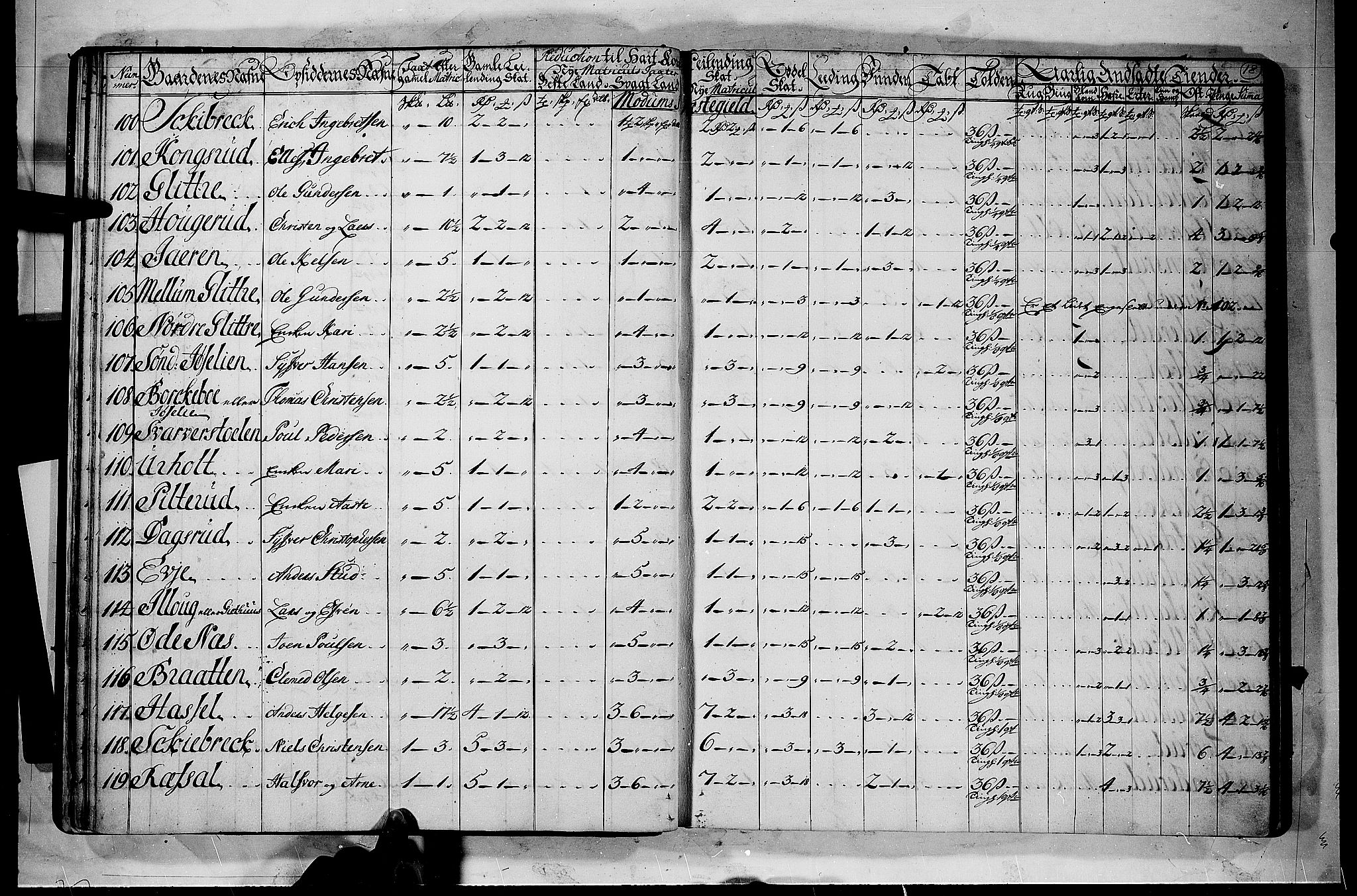 Rentekammeret inntil 1814, Realistisk ordnet avdeling, AV/RA-EA-4070/N/Nb/Nbf/L0112: Buskerud matrikkelprotokoll, 1723, p. 17b-18a