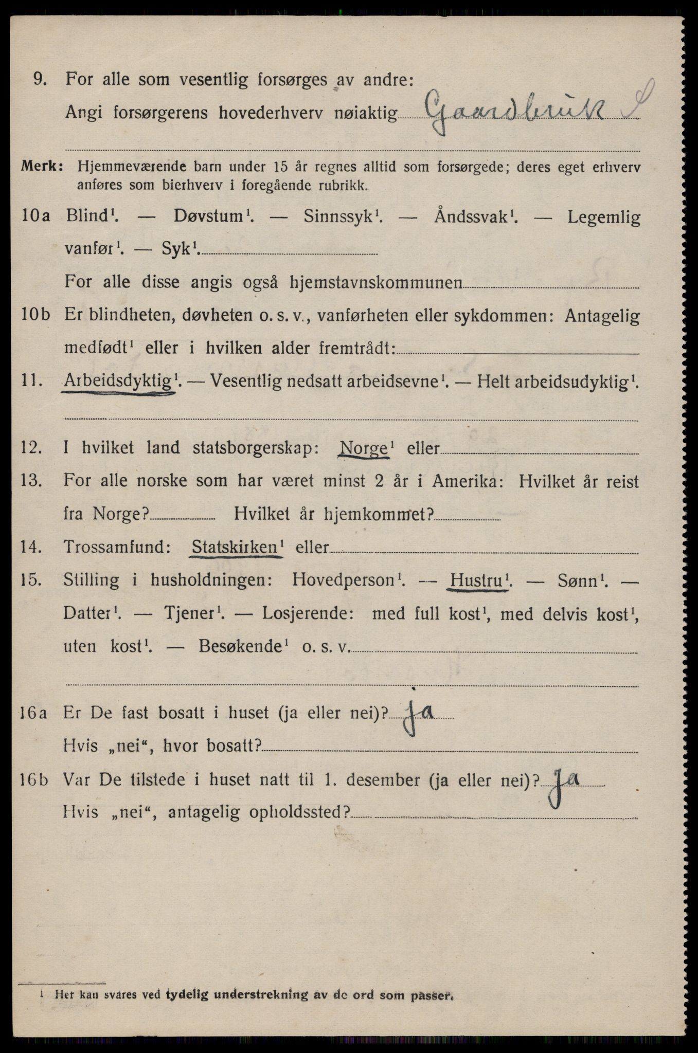 SAST, 1920 census for Bjerkreim, 1920, p. 2051