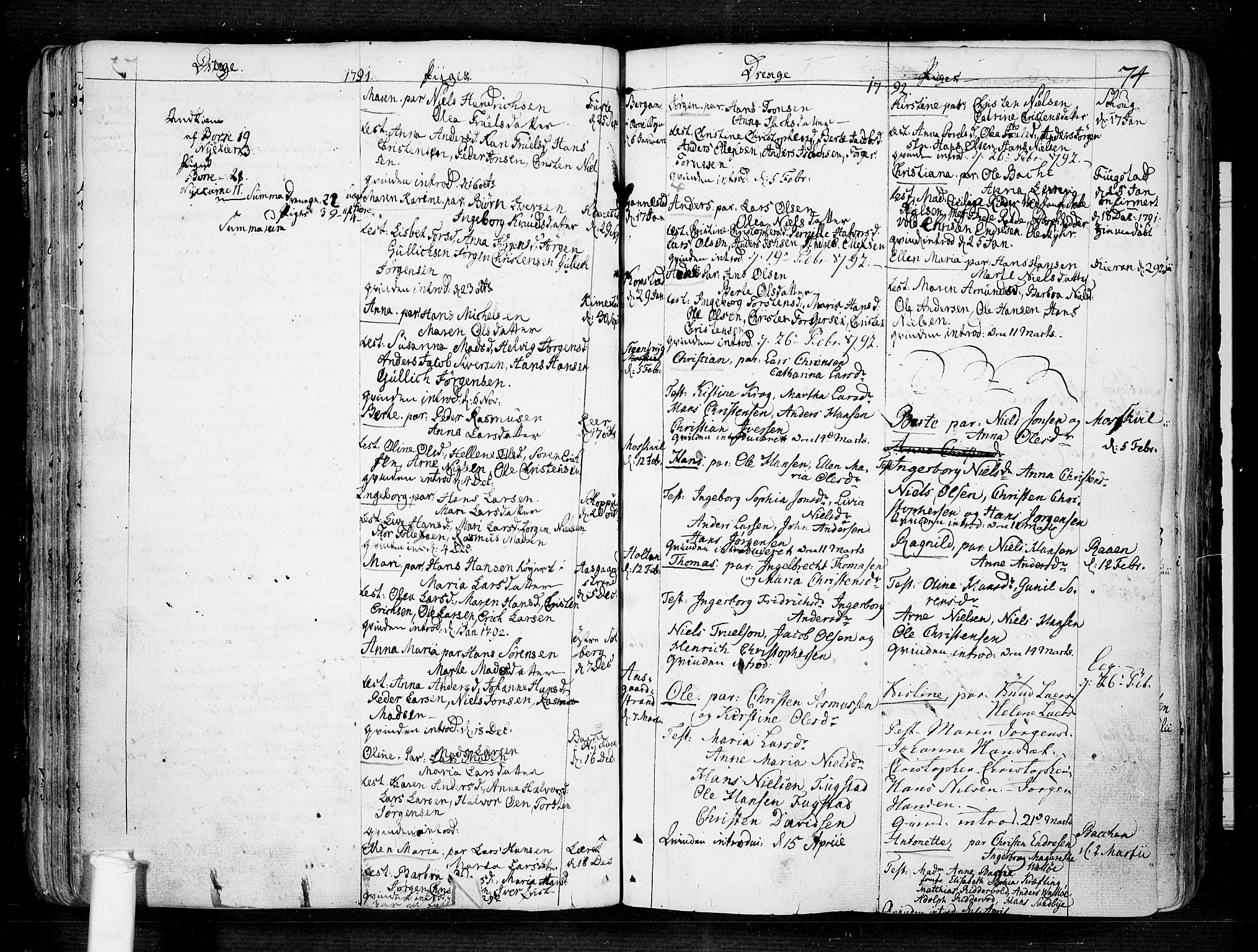 Borre kirkebøker, SAKO/A-338/F/Fa/L0002: Parish register (official) no. I 2, 1752-1806, p. 74