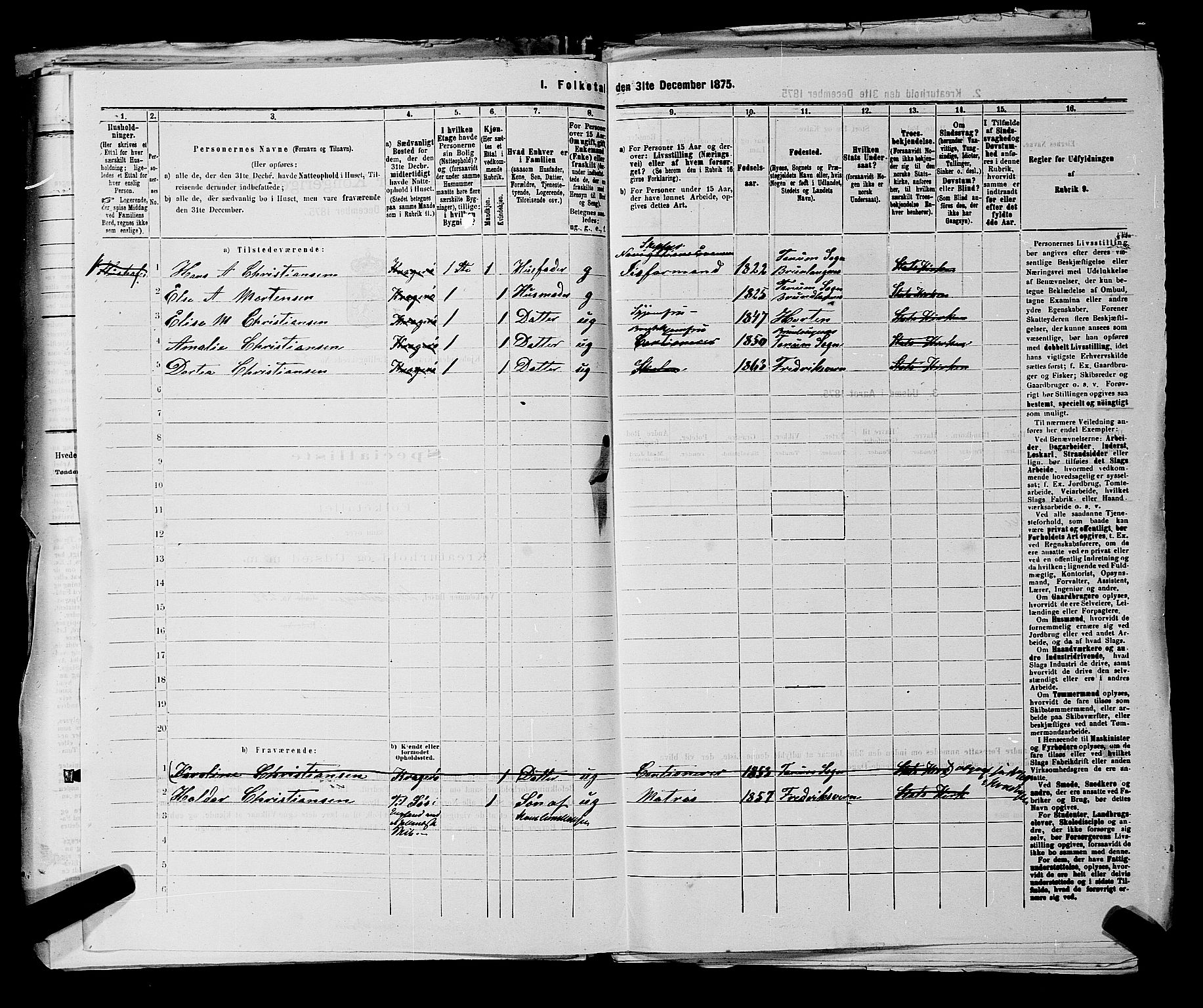 SAKO, 1875 census for 0801P Kragerø, 1875, p. 1184