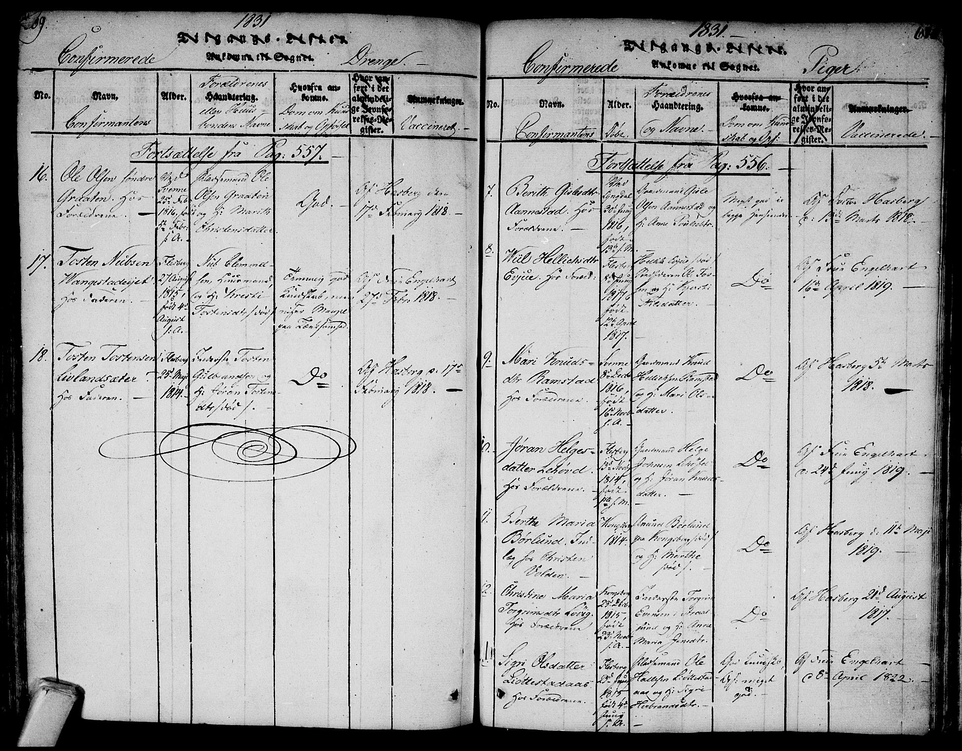 Flesberg kirkebøker, AV/SAKO-A-18/F/Fa/L0005: Parish register (official) no. I 5, 1816-1834, p. 609-610