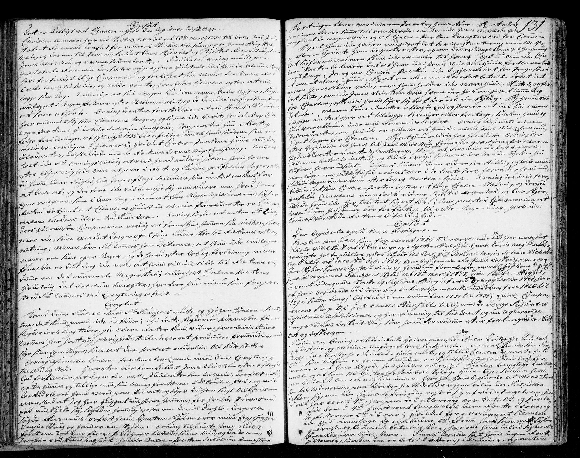 Follo sorenskriveri, SAO/A-10274/F/Fb/Fba/L0036: Tingbok, 1735-1737, p. 130b-131a