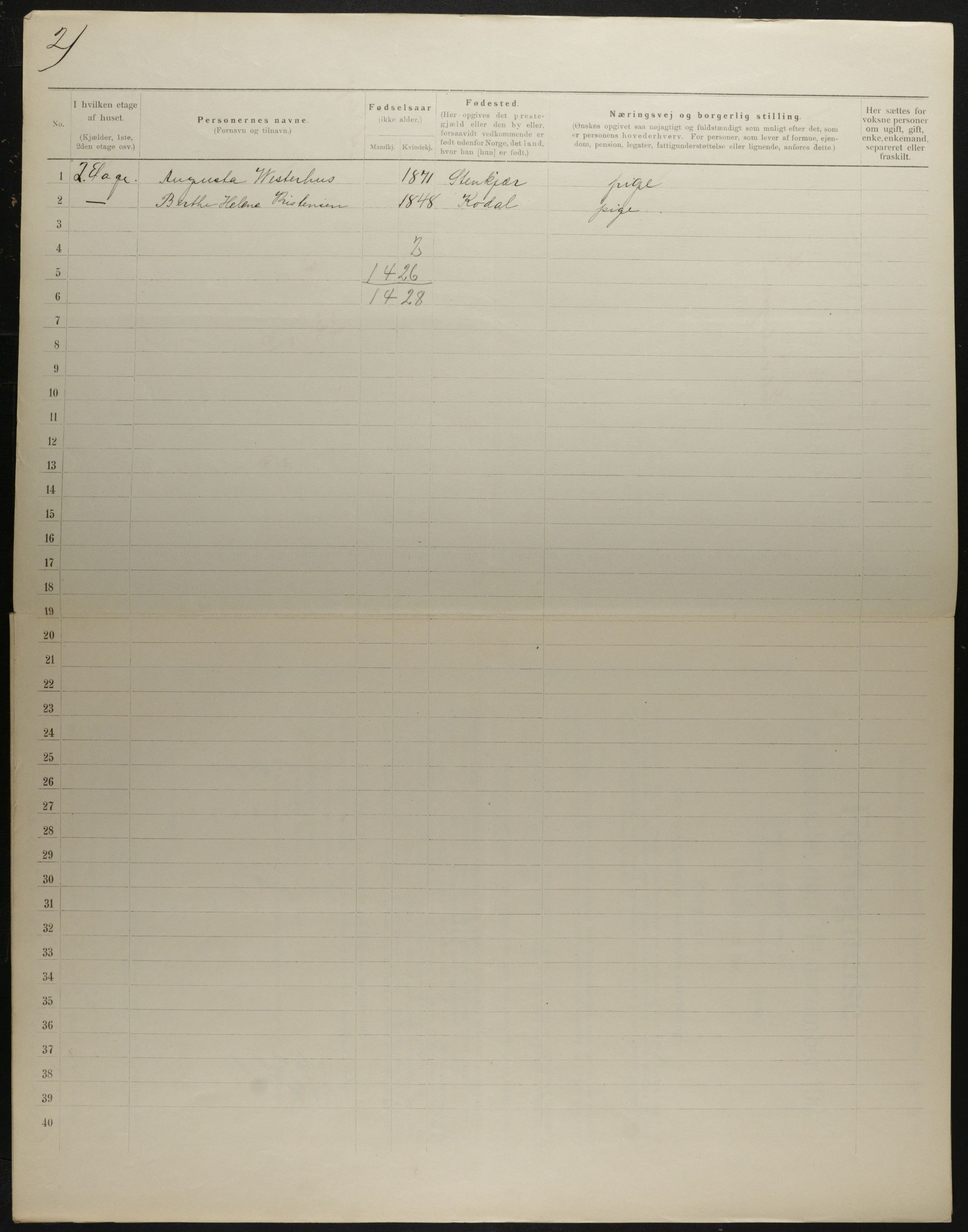 OBA, Municipal Census 1901 for Kristiania, 1901, p. 3255