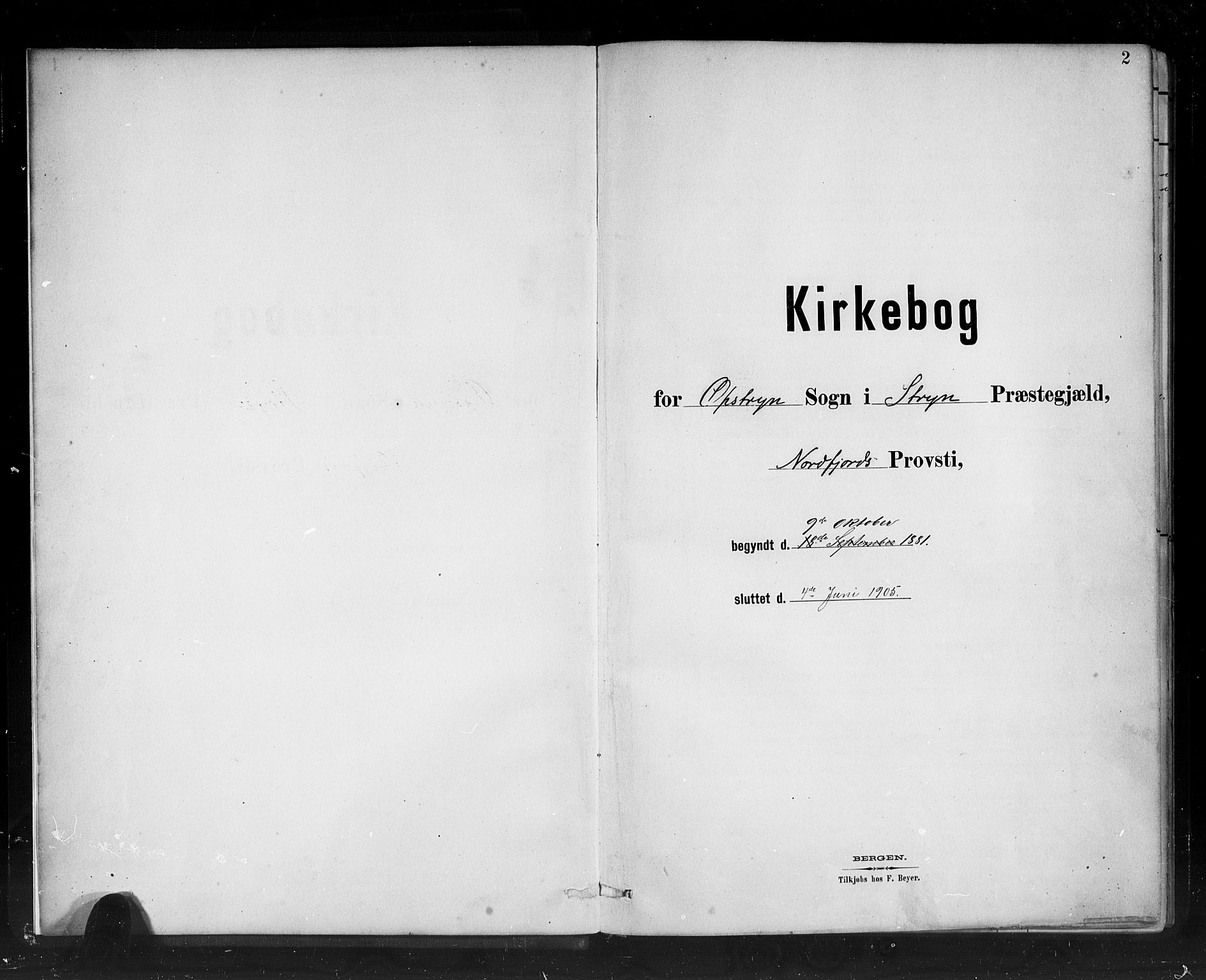 Stryn Sokneprestembete, SAB/A-82501: Parish register (copy) no. C 3, 1881-1905, p. 2