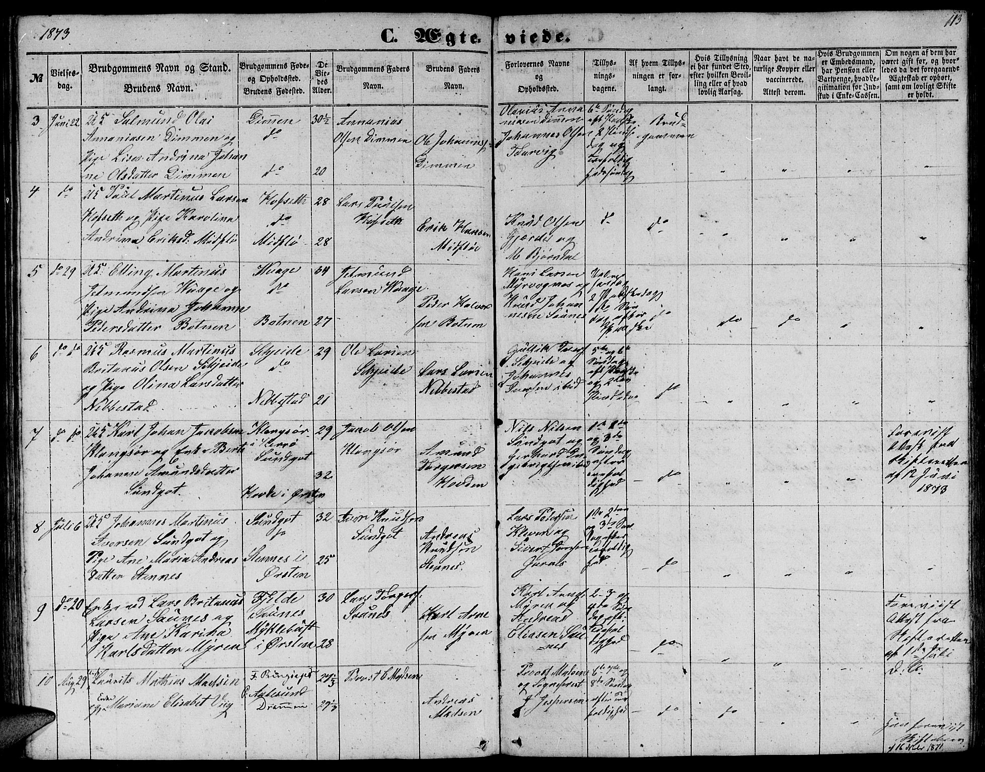 Ministerialprotokoller, klokkerbøker og fødselsregistre - Møre og Romsdal, AV/SAT-A-1454/509/L0111: Parish register (copy) no. 509C01, 1854-1882, p. 113