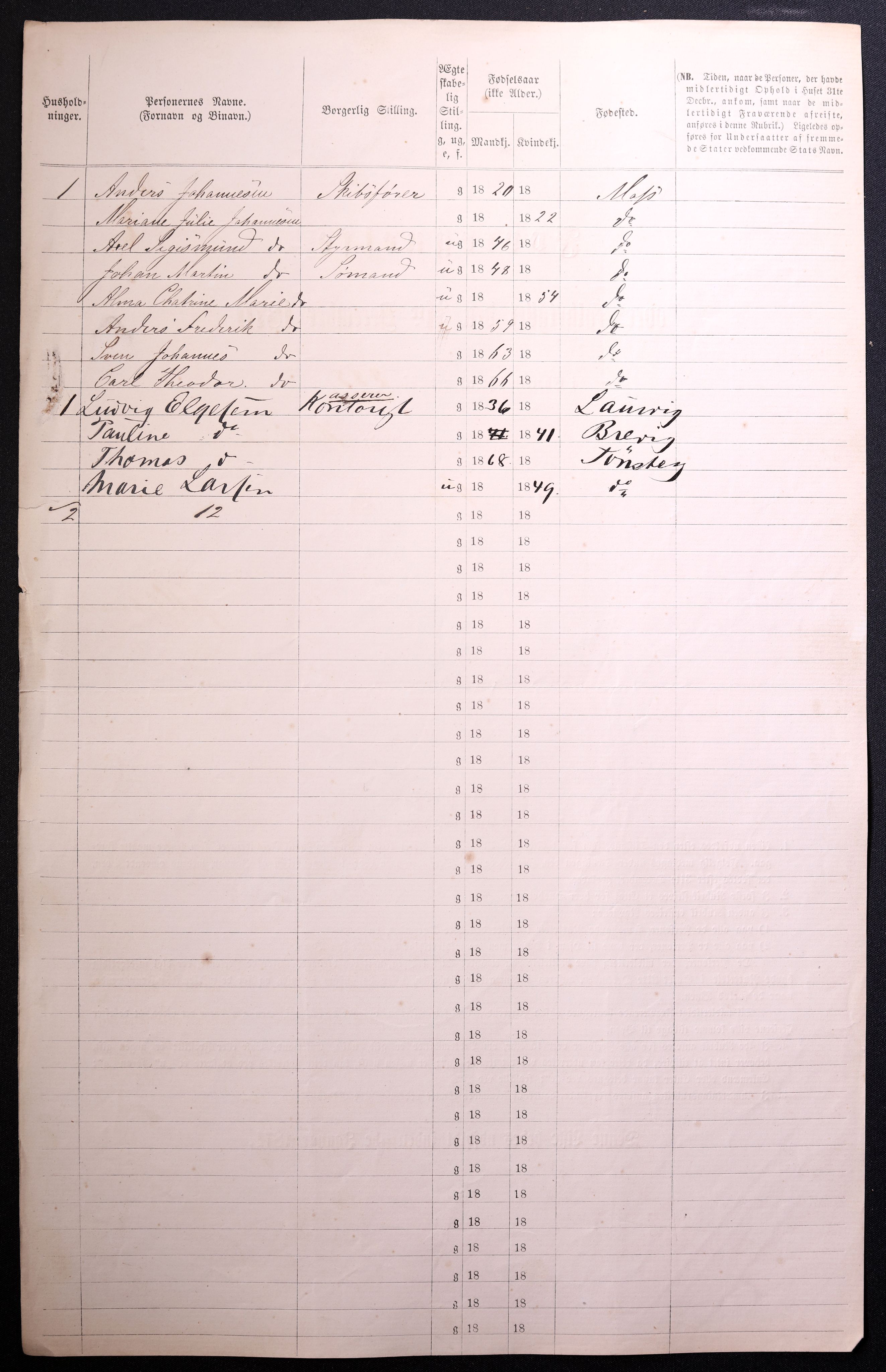 RA, 1870 census for 0104 Moss, 1870, p. 456