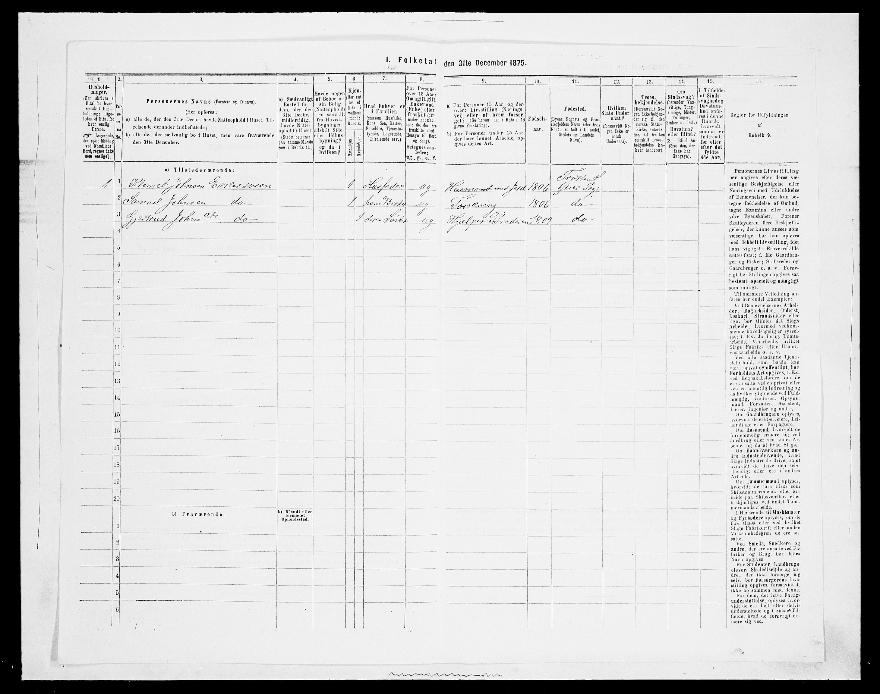 SAH, 1875 census for 0521P Øyer, 1875, p. 739