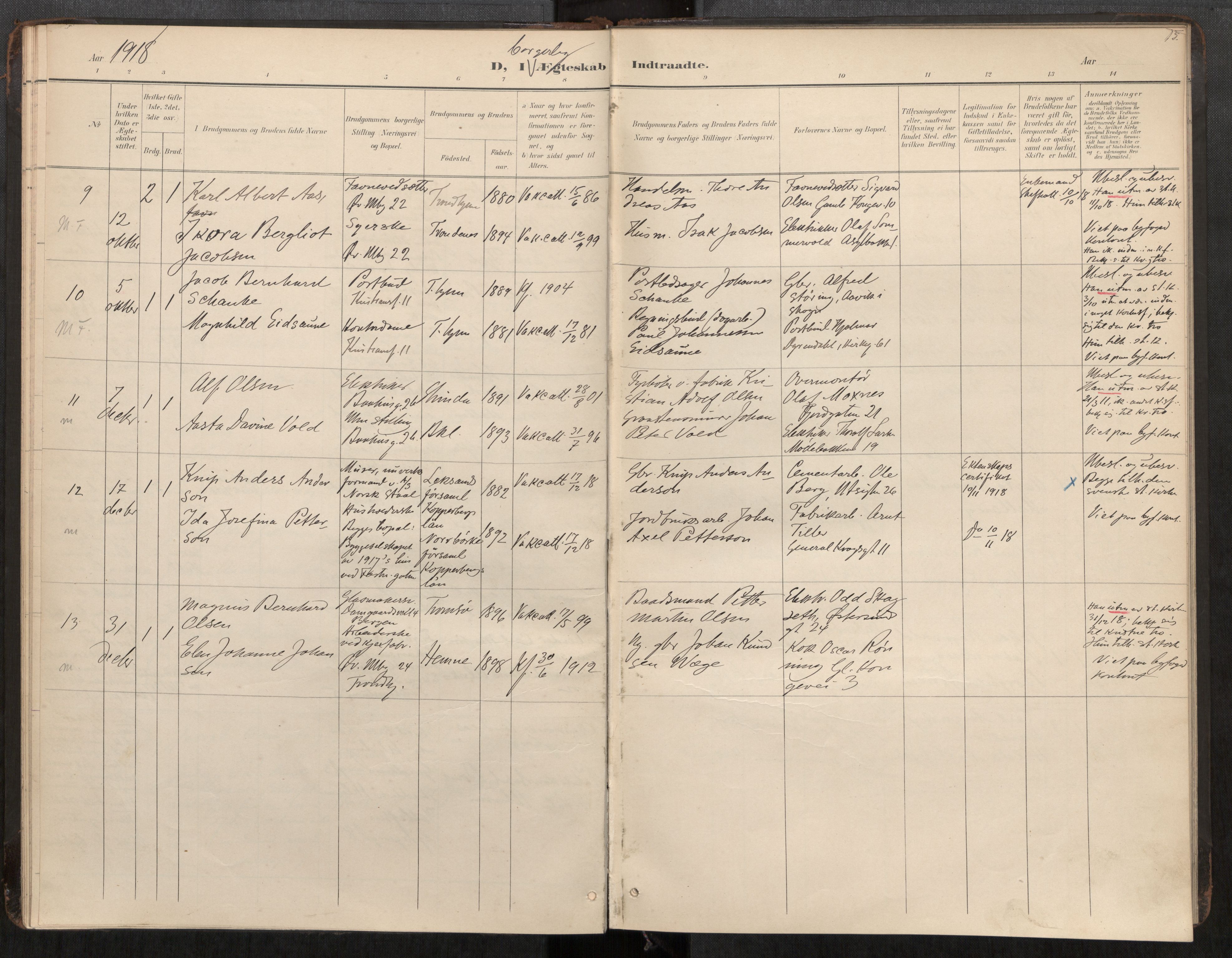 Bakklandet sokneprestkontor, SAT/A-1127: Parish register (official) no. 604A31, 1899-1920, p. 15