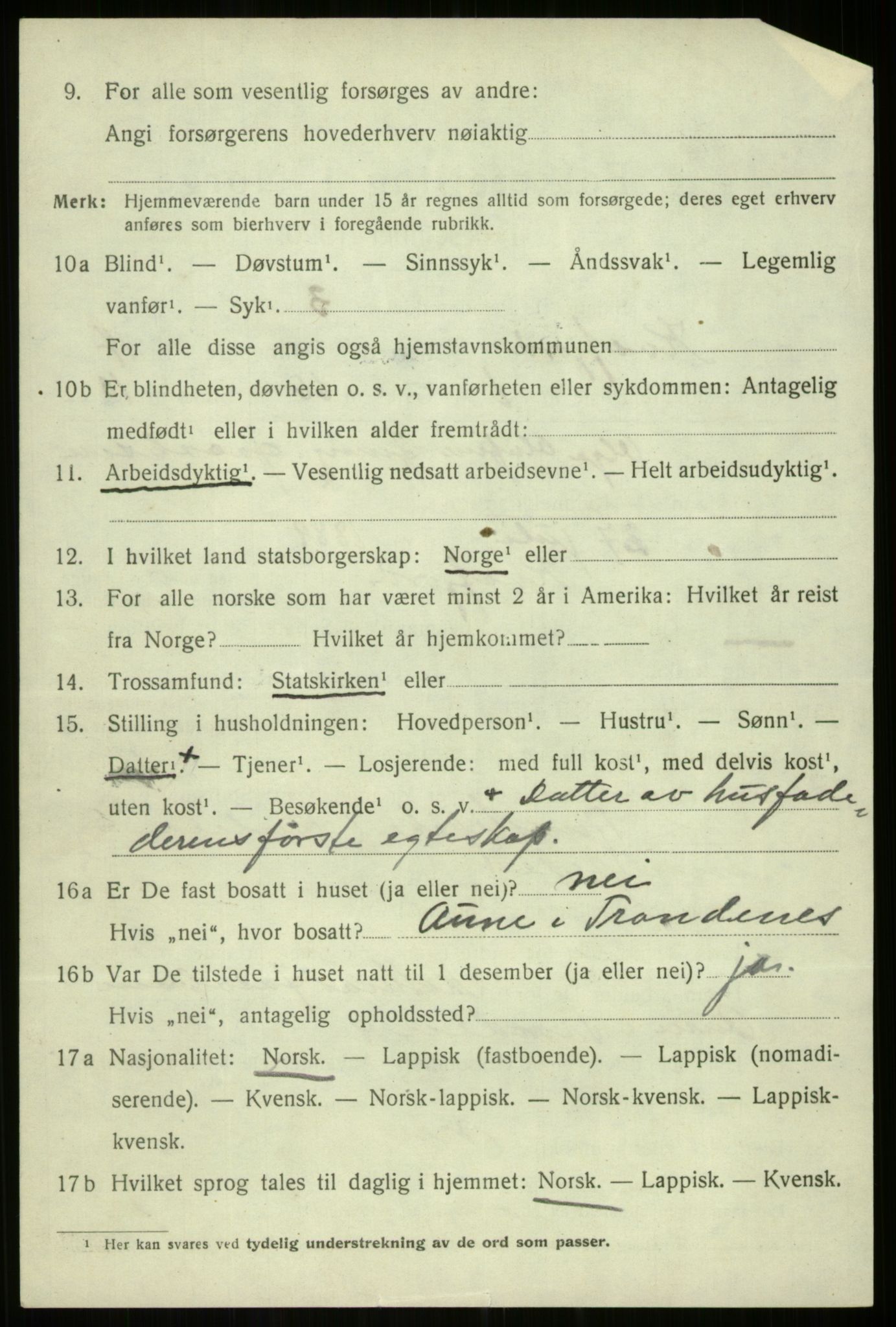 SATØ, 1920 census for Kvæfjord, 1920, p. 6674