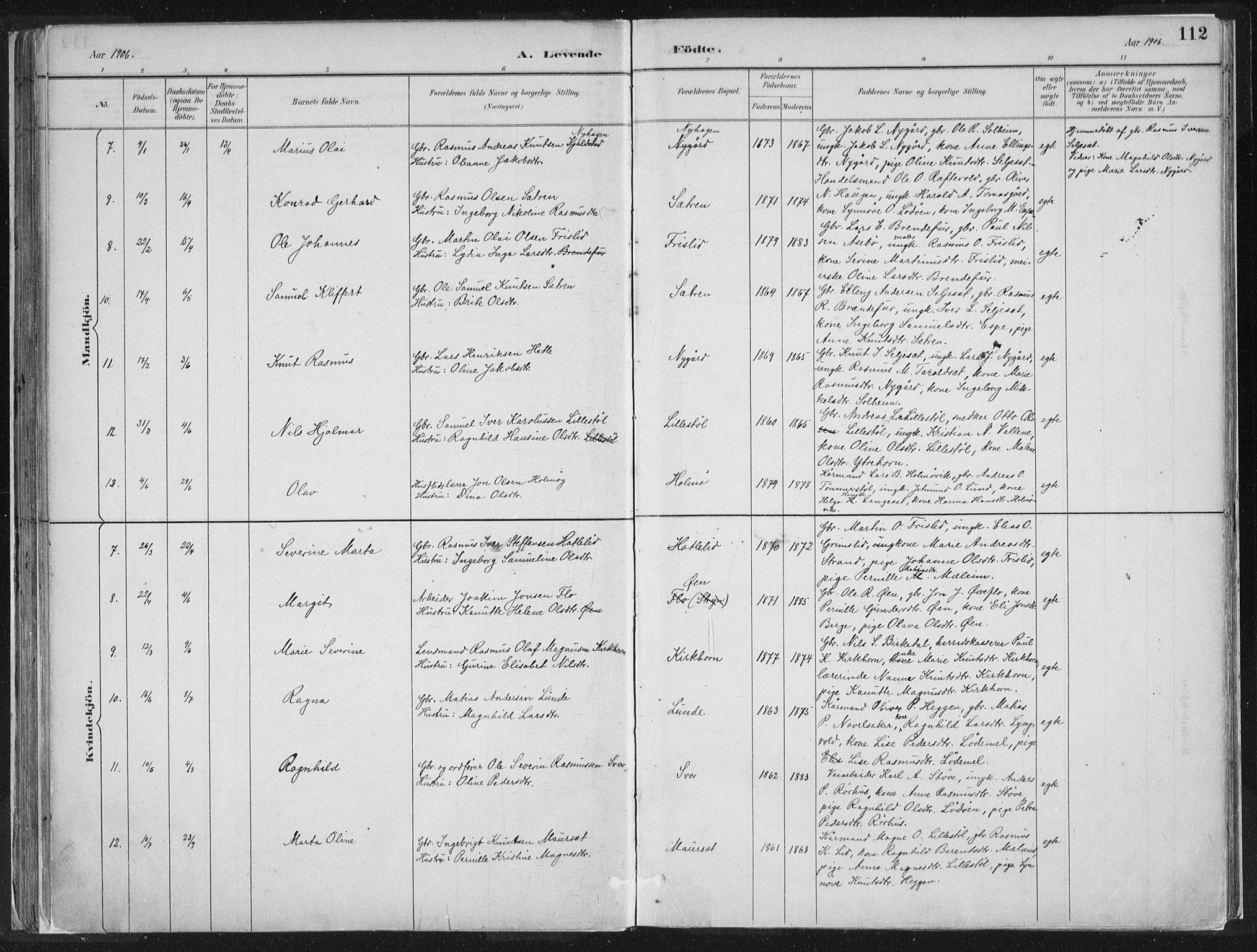 Hornindal sokneprestembete, SAB/A-82401/H/Haa/Haaa/L0003/0001: Parish register (official) no. A 3A, 1887-1917, p. 112