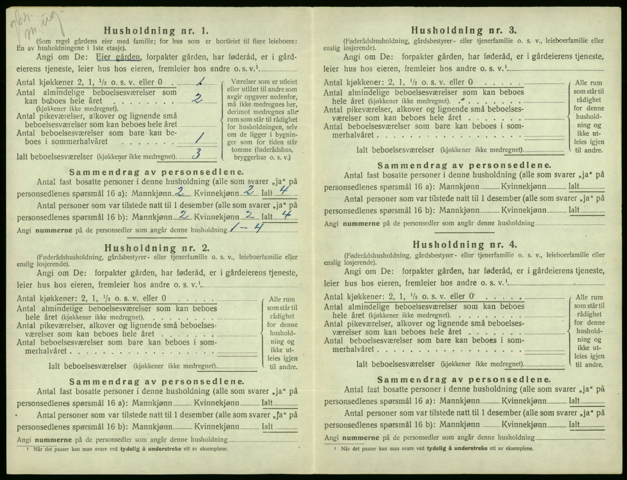 SAB, 1920 census for Ølen, 1920, p. 54