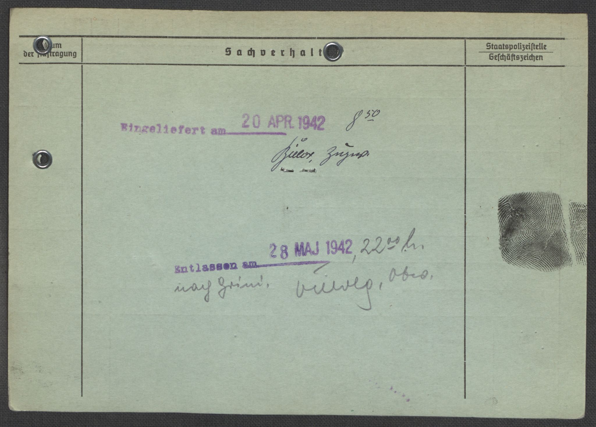 Befehlshaber der Sicherheitspolizei und des SD, RA/RAFA-5969/E/Ea/Eaa/L0010: Register over norske fanger i Møllergata 19: Sø-Å, 1940-1945, p. 629