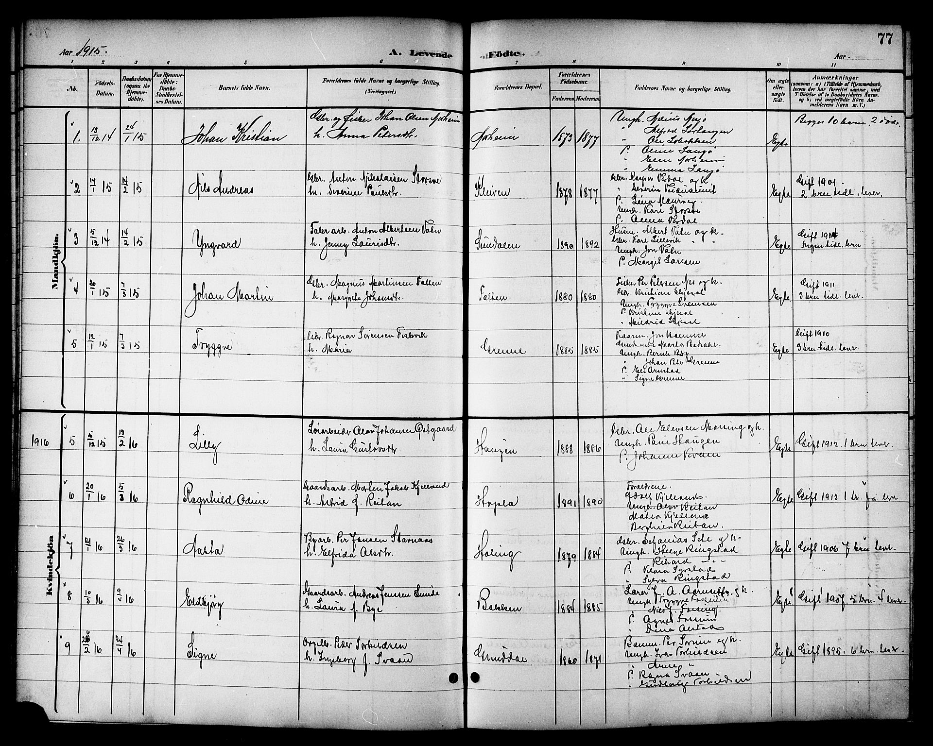 Ministerialprotokoller, klokkerbøker og fødselsregistre - Nord-Trøndelag, SAT/A-1458/714/L0135: Parish register (copy) no. 714C04, 1899-1918, p. 77