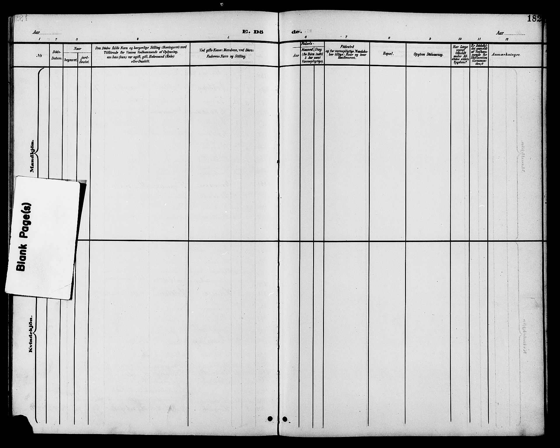 Vestre Toten prestekontor, SAH/PREST-108/H/Ha/Hab/L0011: Parish register (copy) no. 11, 1901-1911, p. 182