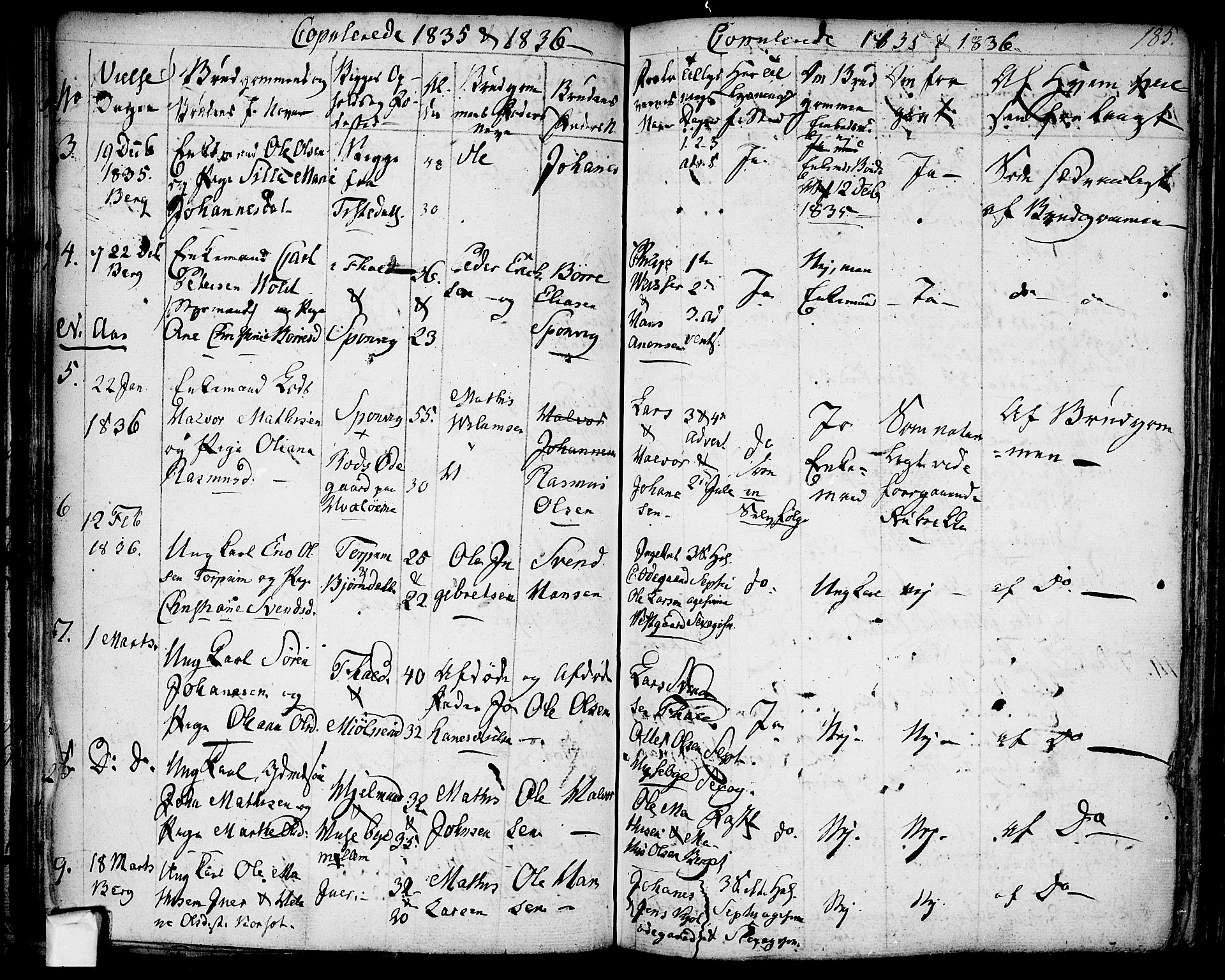 Berg prestekontor Kirkebøker, AV/SAO-A-10902/F/Fa/L0003: Parish register (official) no. I 3, 1832-1842, p. 185