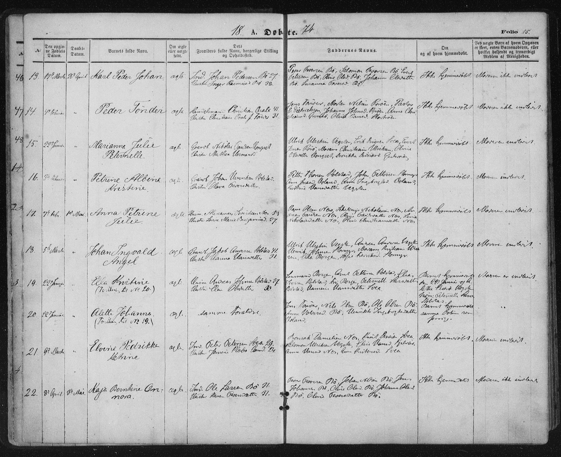 Ministerialprotokoller, klokkerbøker og fødselsregistre - Nordland, AV/SAT-A-1459/816/L0241: Parish register (official) no. 816A07, 1870-1885, p. 15